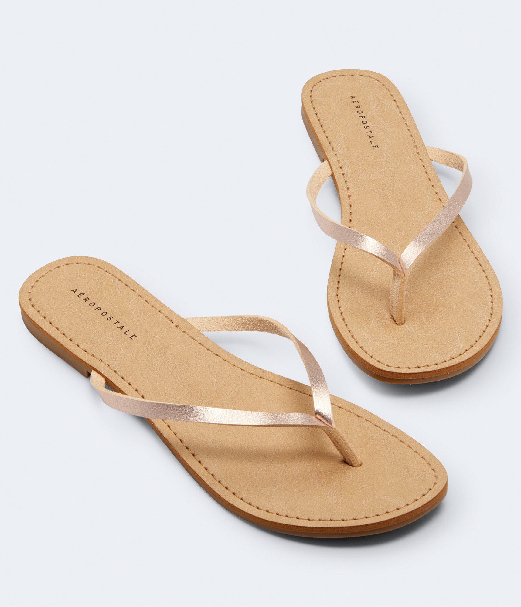 faux leather flip flops