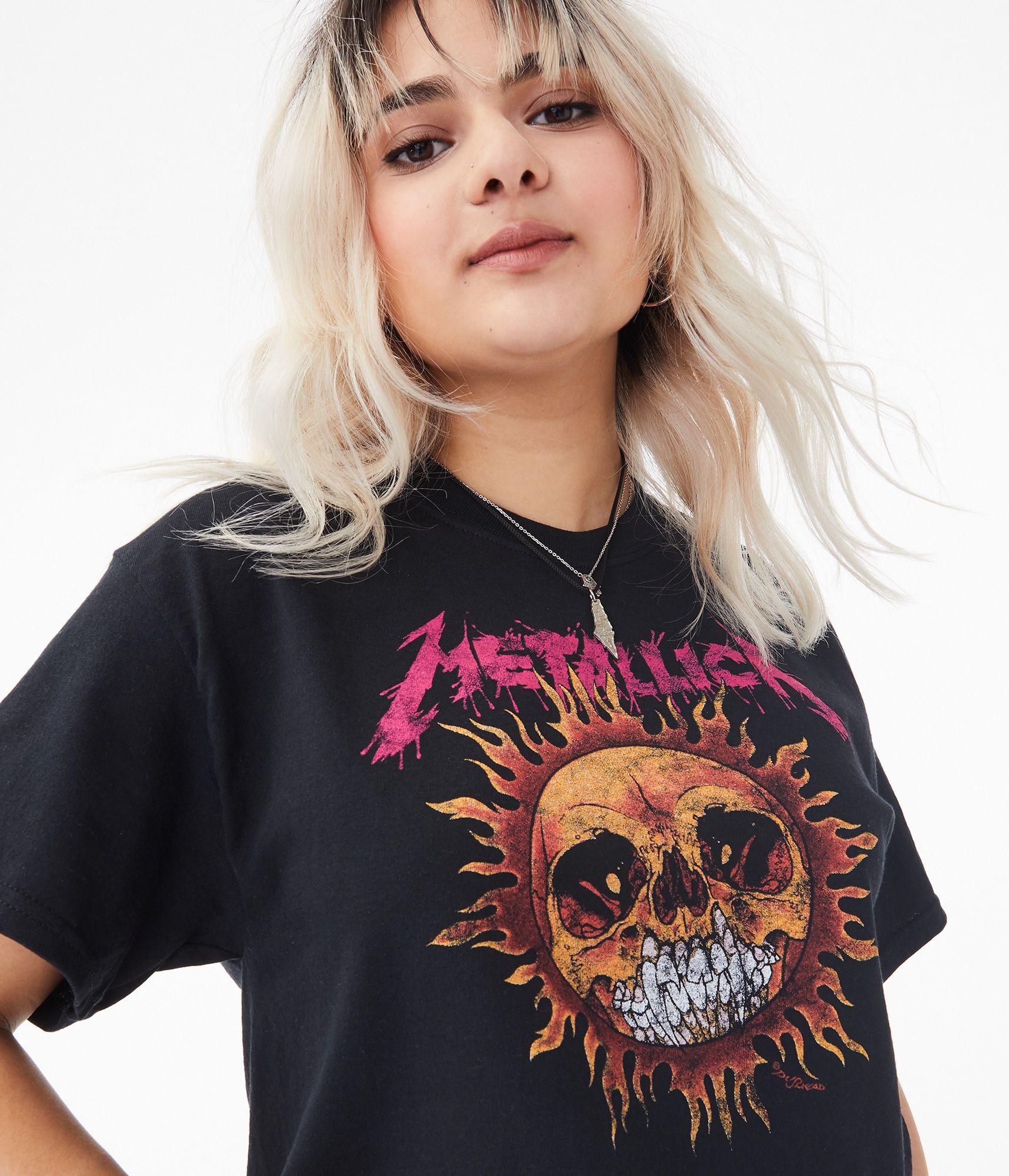 Metallica Sun Cropped Graphic Tee