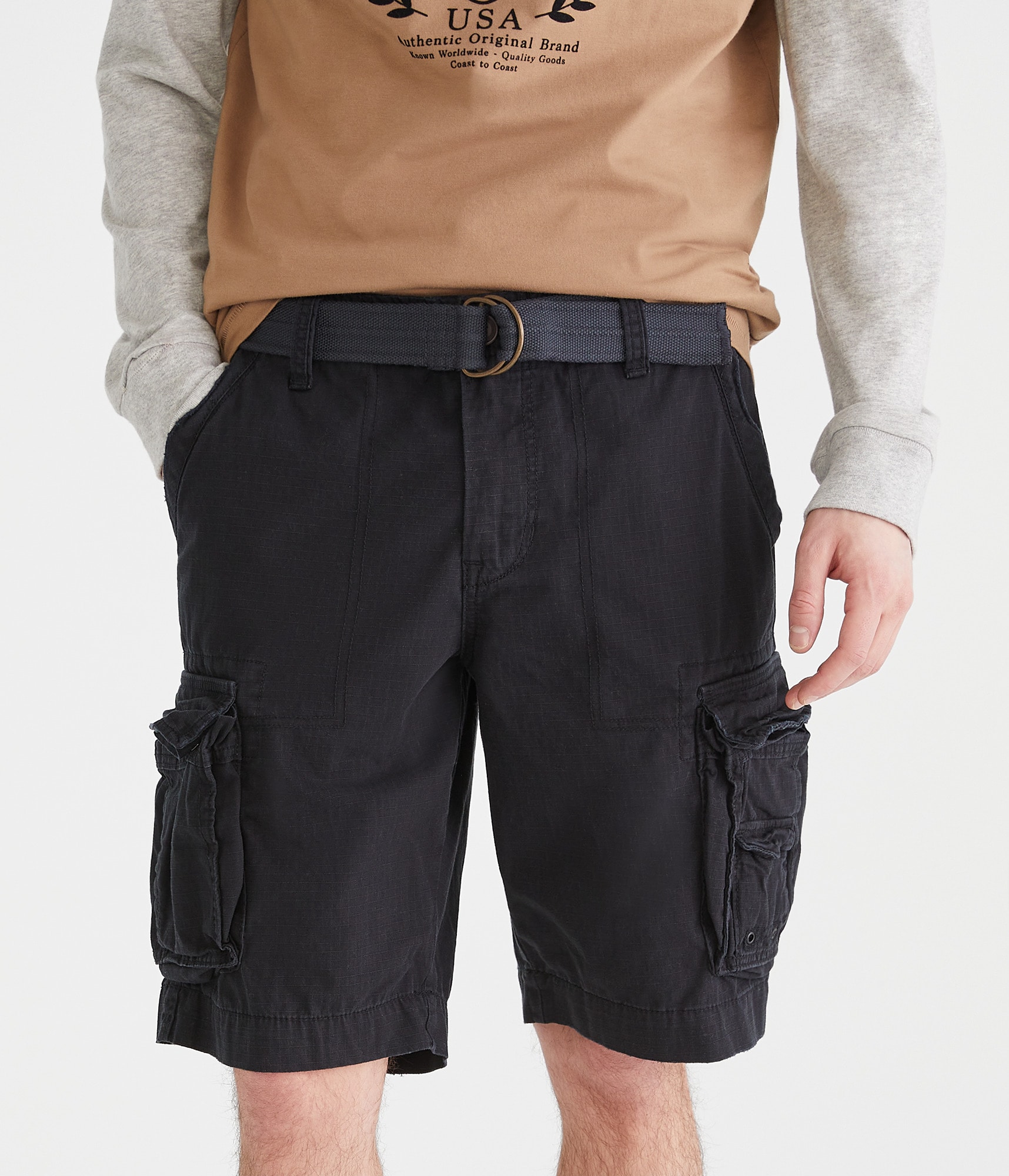 【PORTERNA】Border cargo shorts Belted Cargo Shorts 11.5