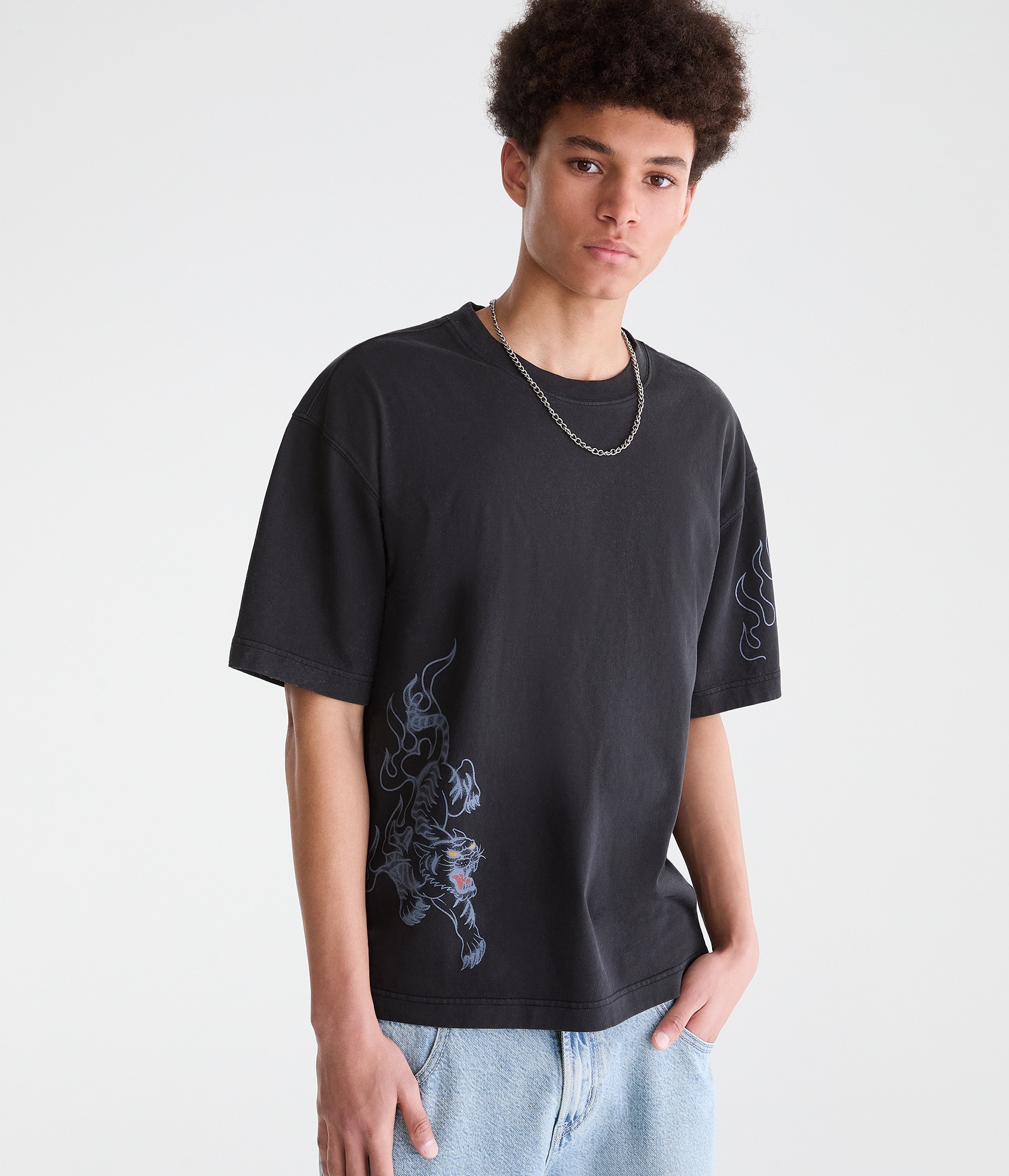 Fire Tiger Washed Graphic Tee