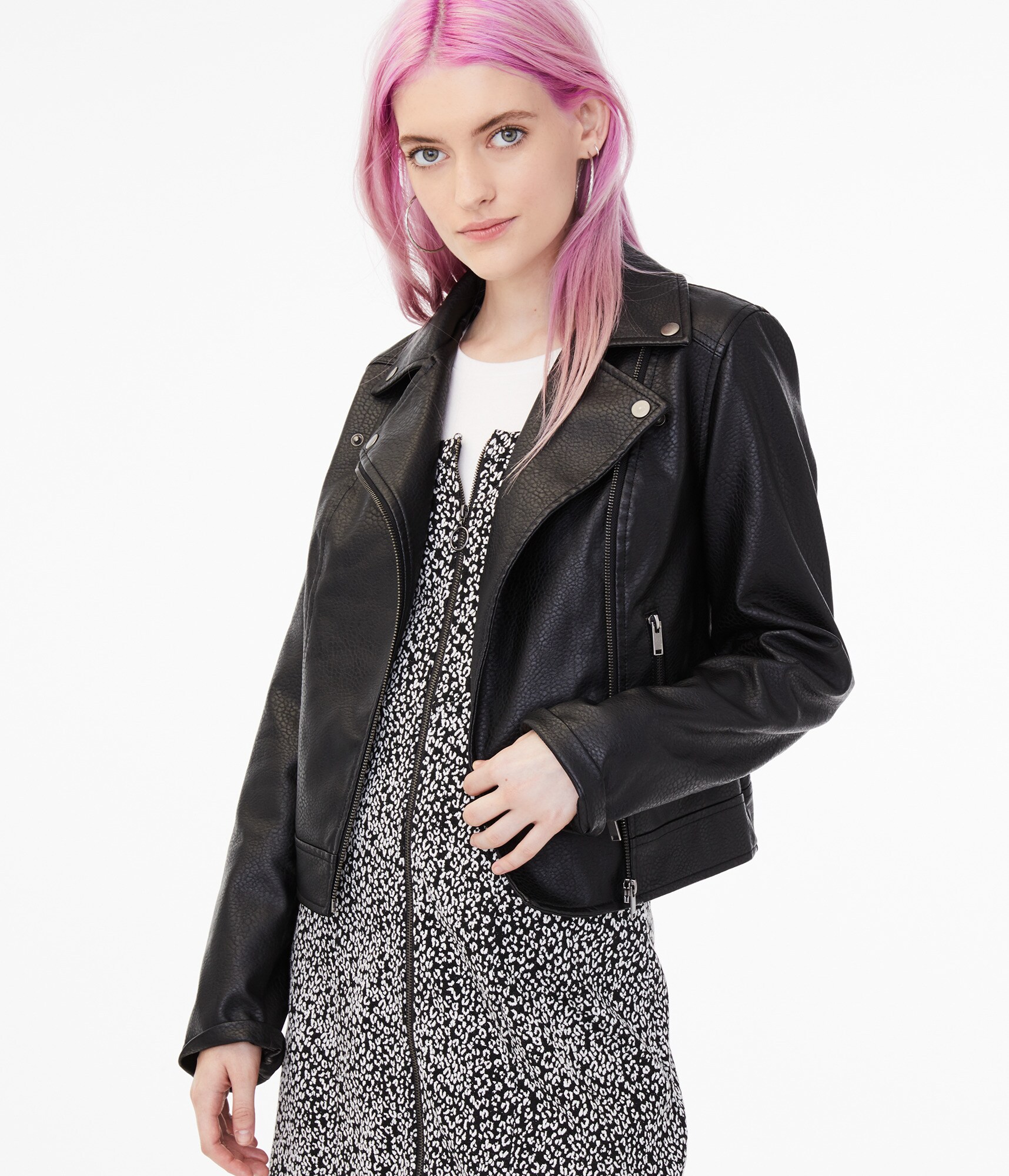 Faux Leather Moto Jacket