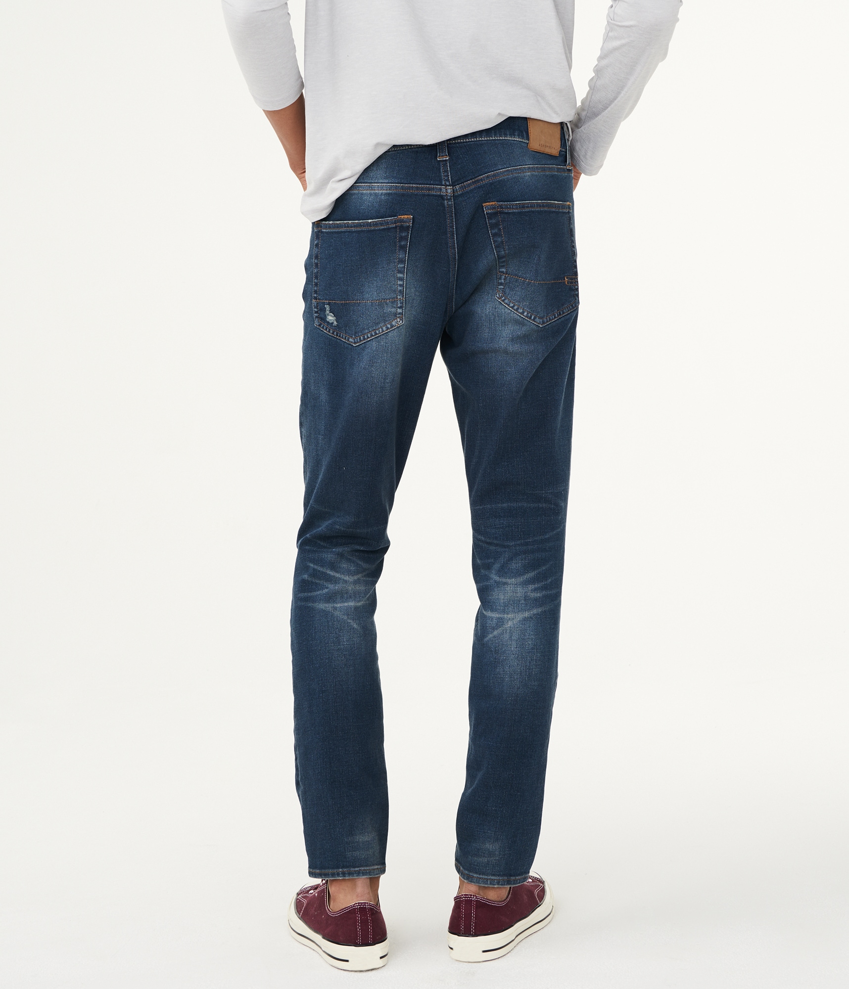 aeropostale mens flex effects super skinny black wash jean***