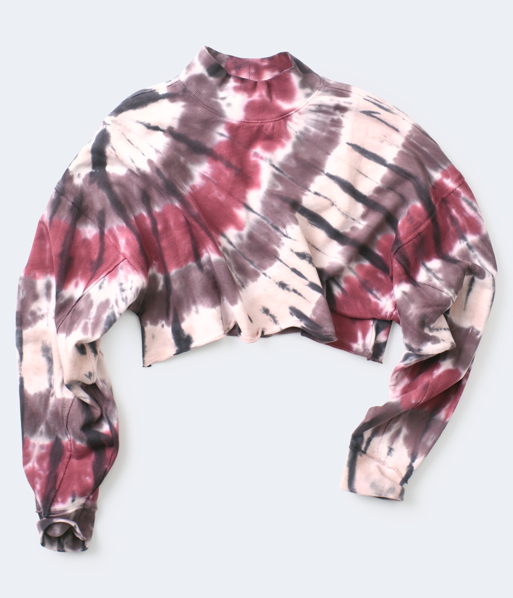 Download aeropostale womens tie-dye mock-neck cropped sweatshirt | eBay