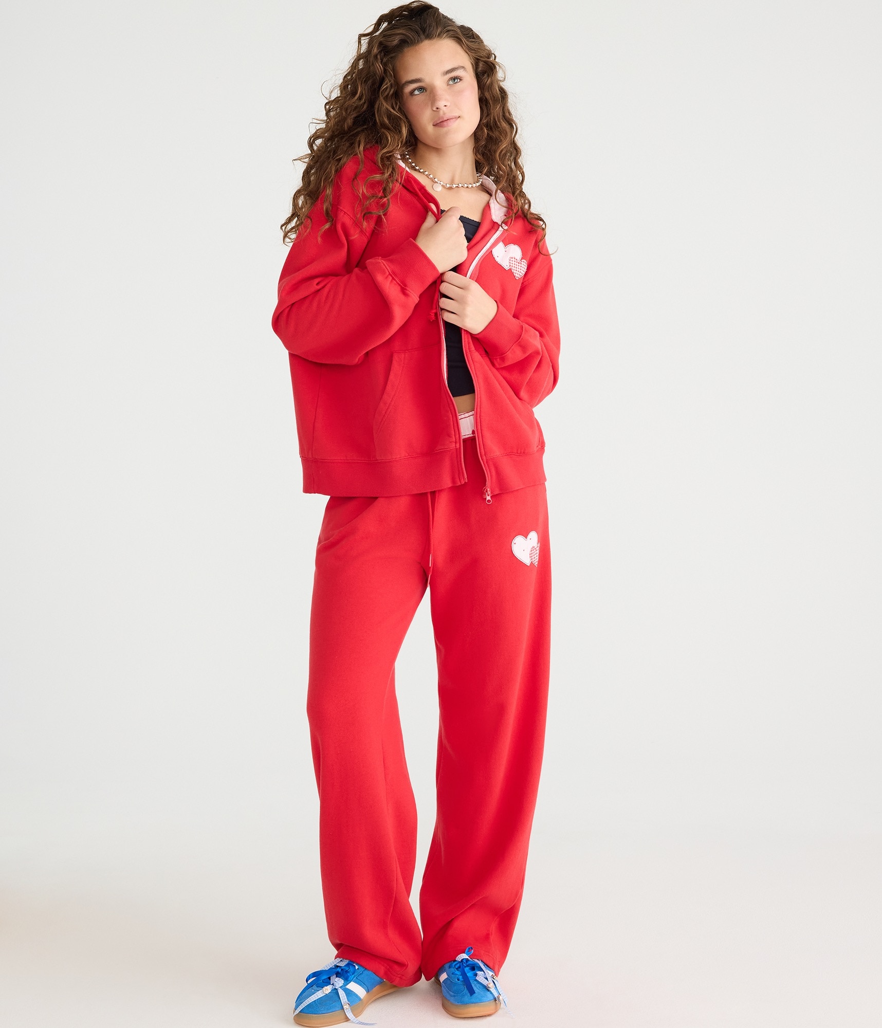 Cloud Soft Heart Patch Full-Zip Hoodie