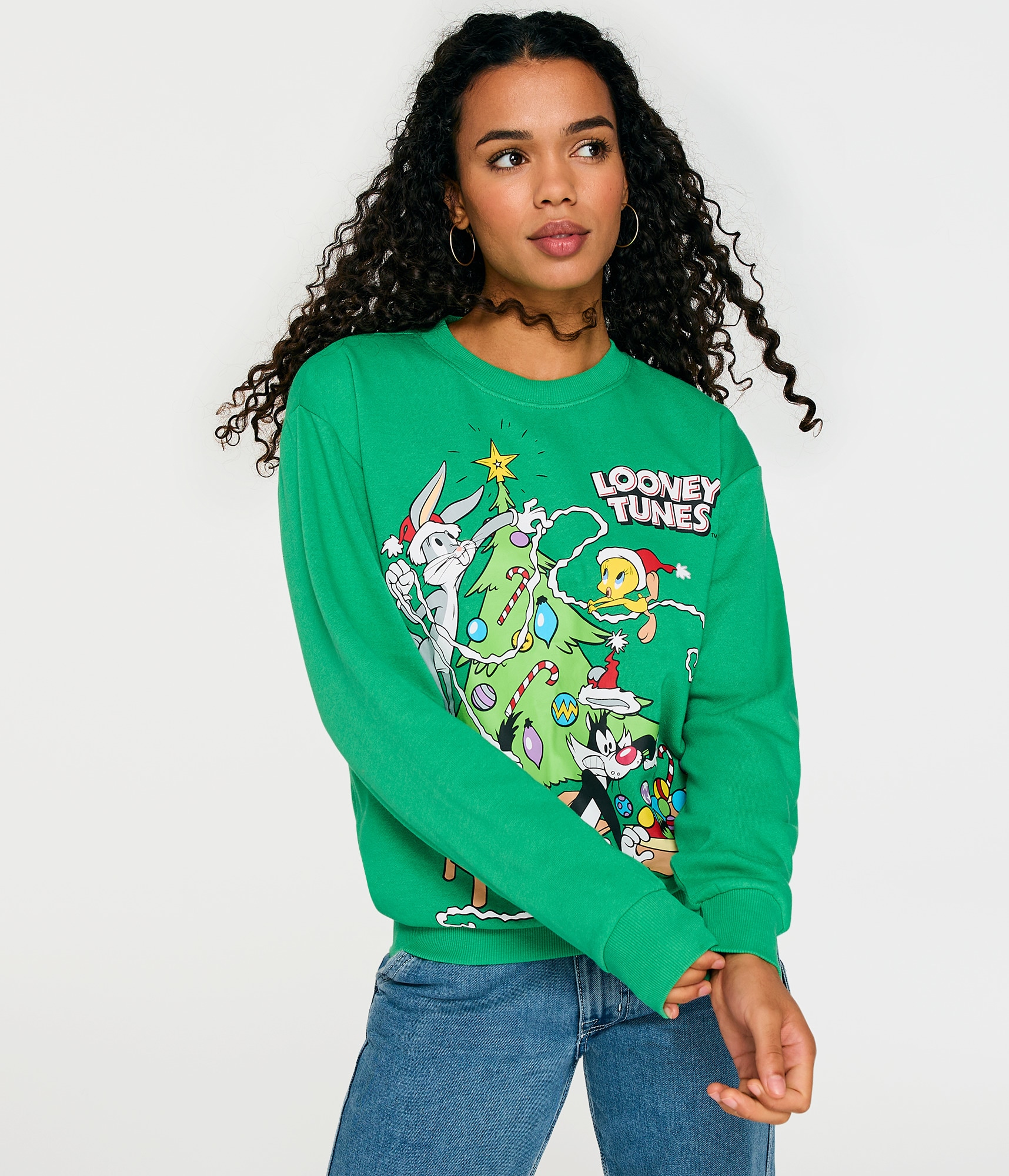 Looney Tunes Christmas Tree Crew Sweatshirt