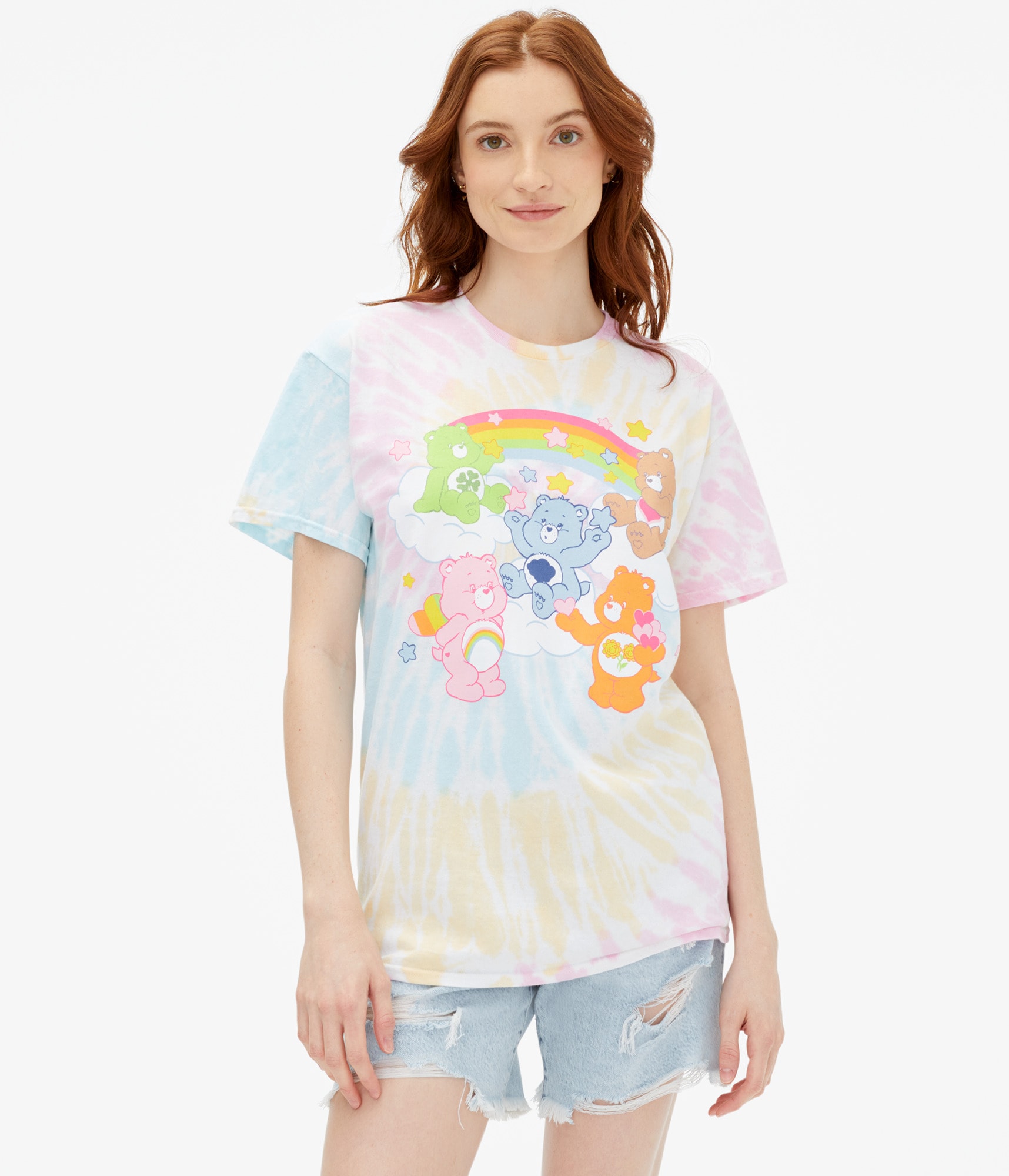 Care Bears Tie-Dye Boyfriend Graphic Tee