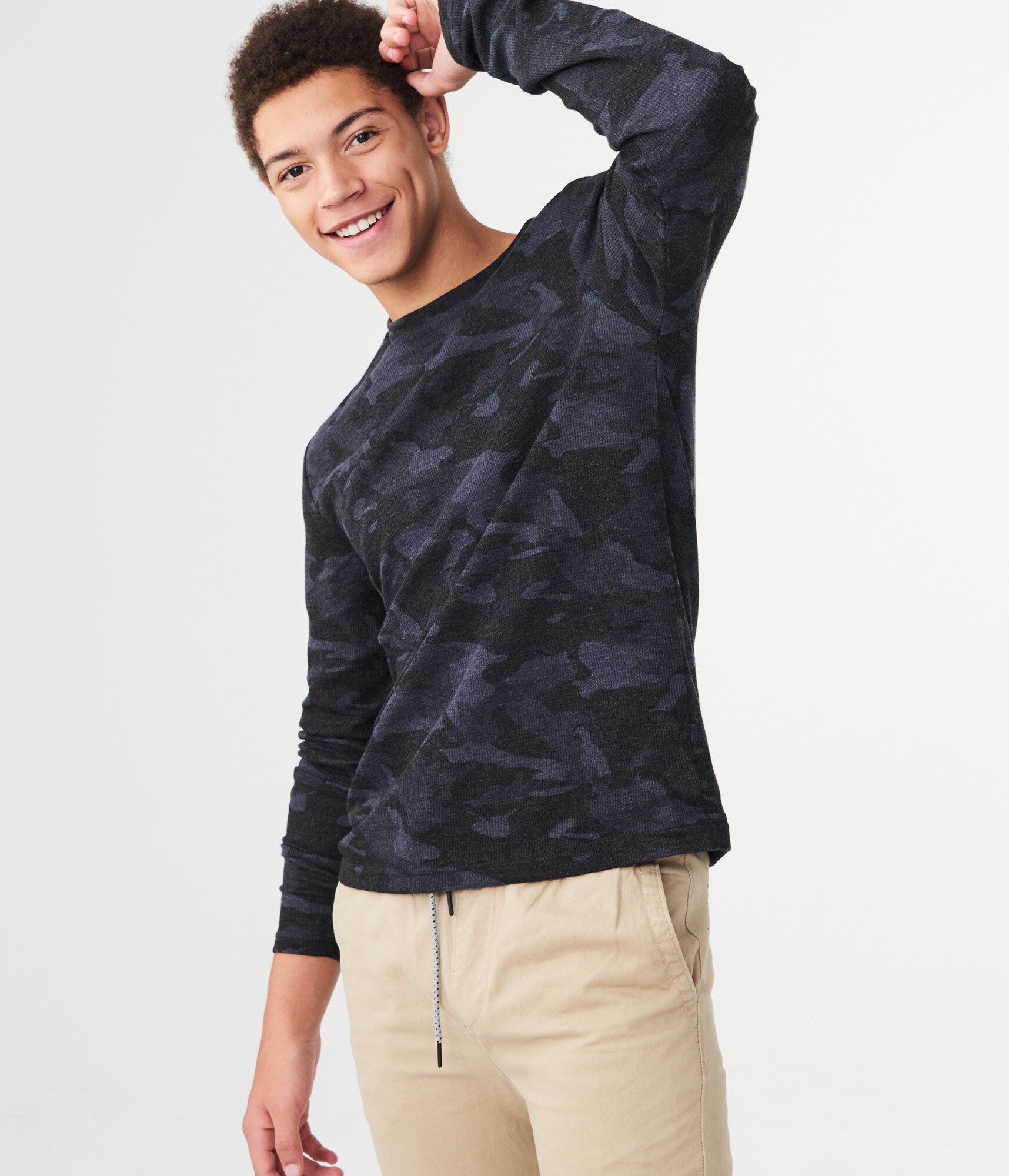 Long Sleeve Camo Thermal Crew Tee