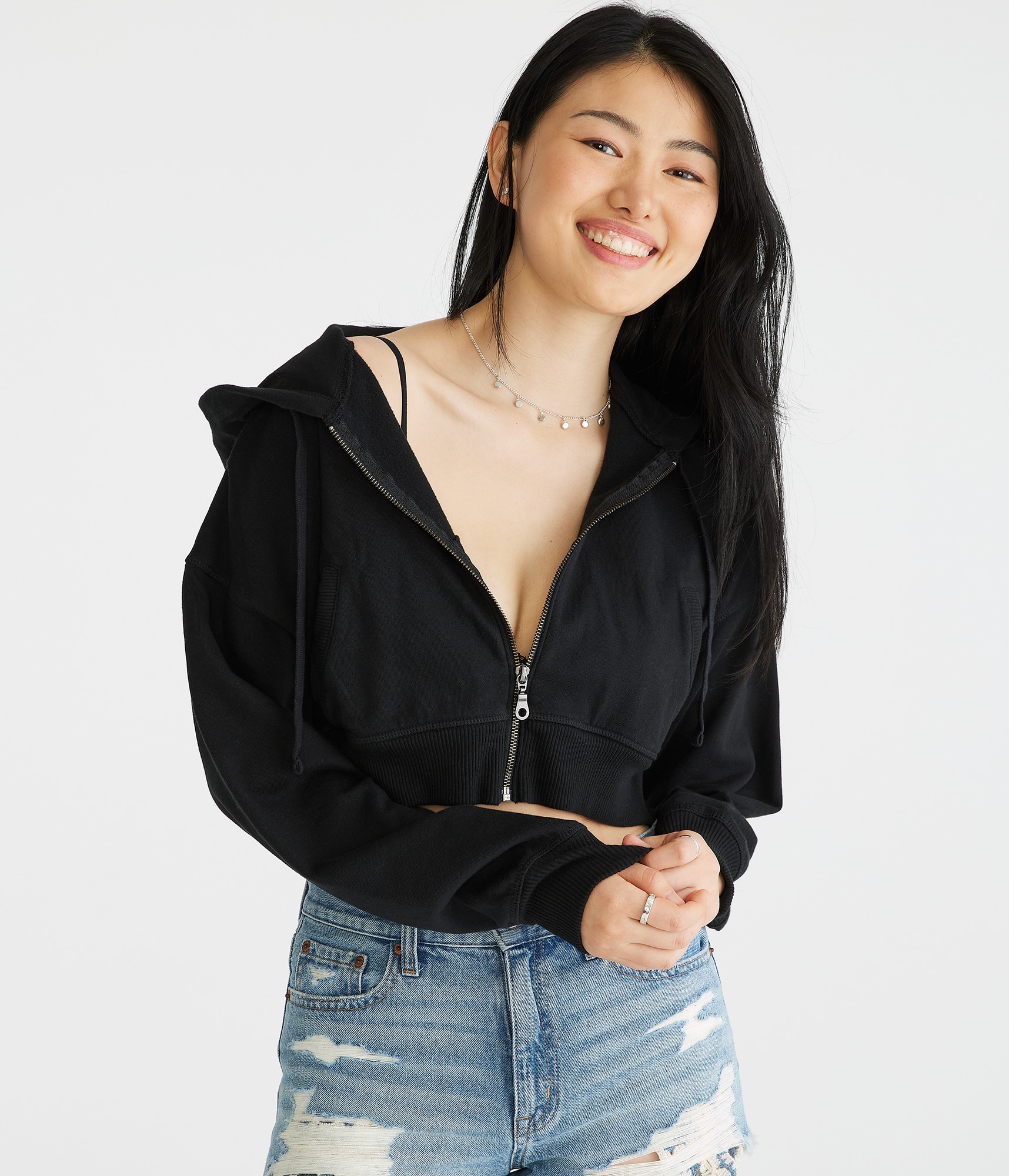 【Sobaq】DDM Hoodie Crop Vest Cropped Zip Up Hoodie Vest