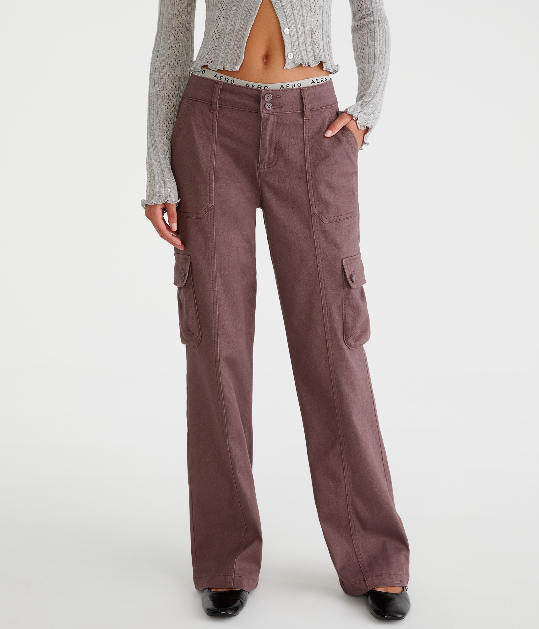 【 MLB 】女性 ゴフコア RIBON CARGO WIDE PANTS Bootcut Cargo Pants