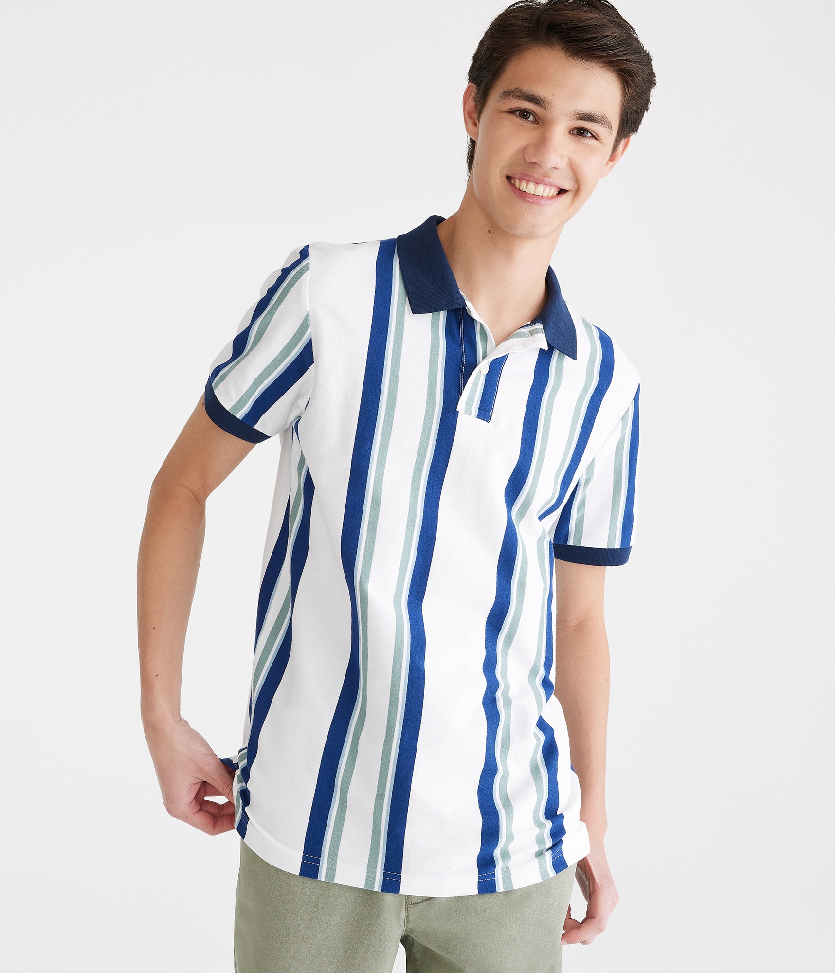 トップス [Europe archives]00sZipup Line PoloShirt Europe archives]00sZipup Line PoloShirt