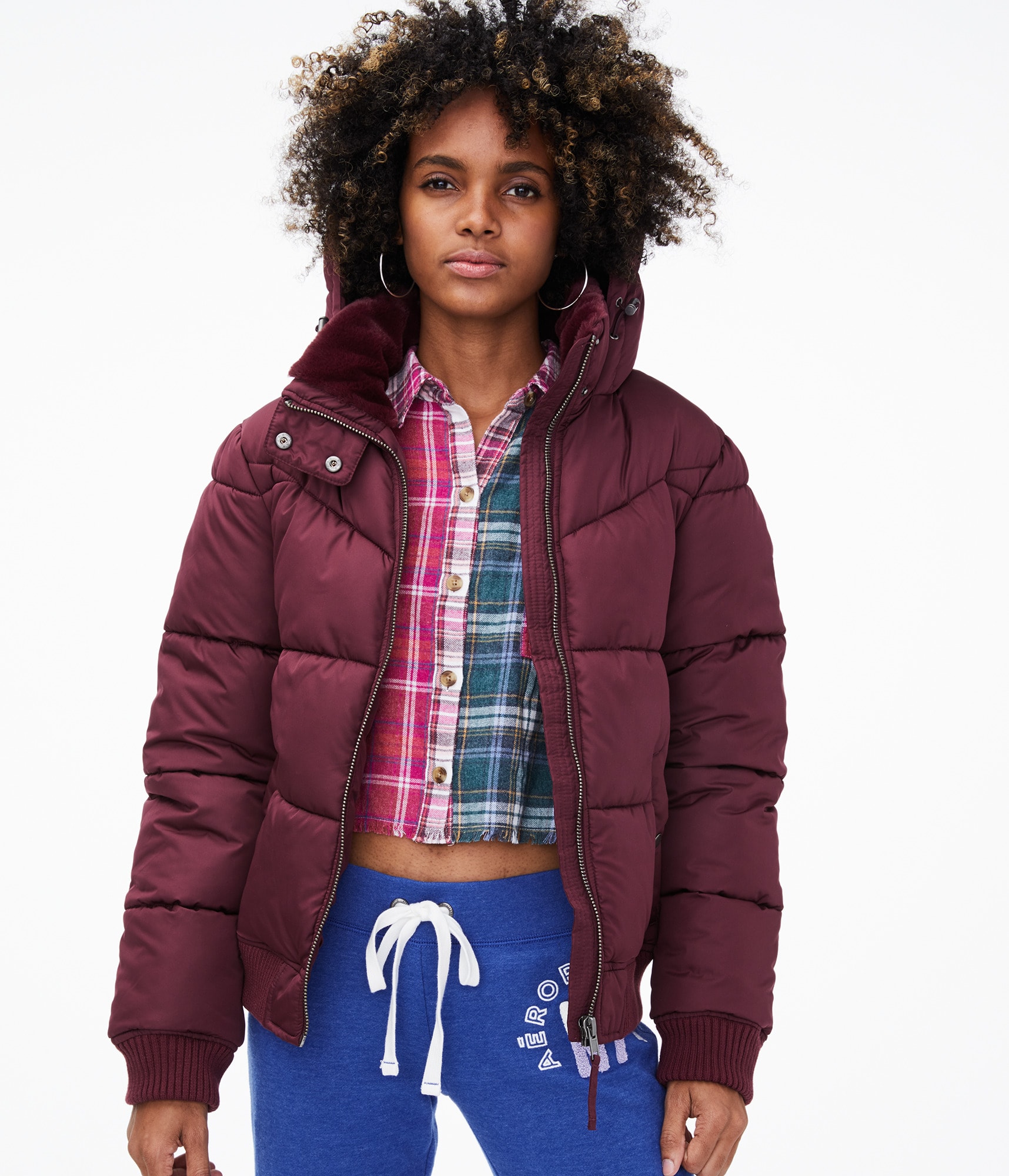 aeropostale womens hooded puffer jacket eBay