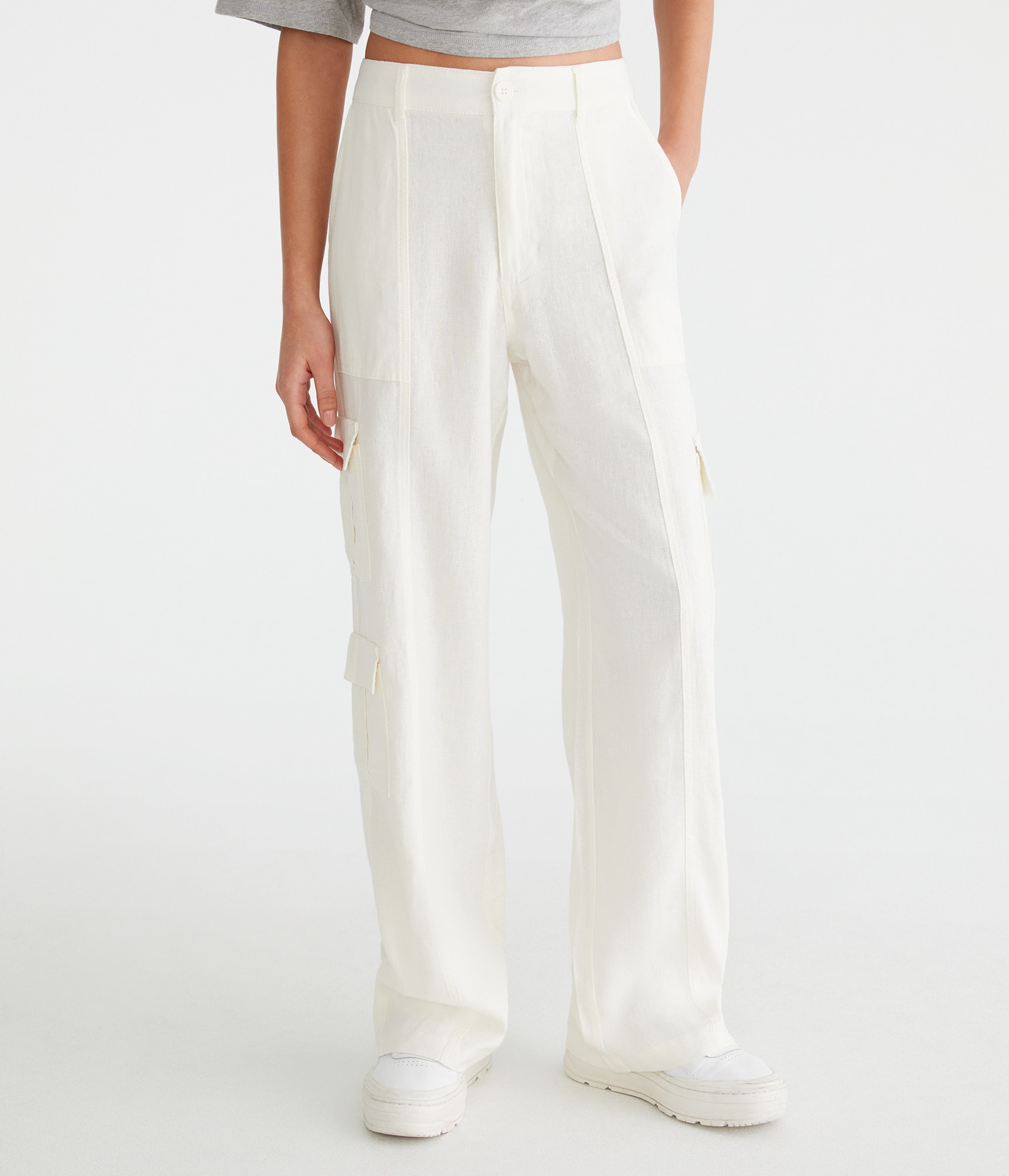 【AAKE】DISOKO LINEN CARGO PT Linen Wide Leg Cargo Pants