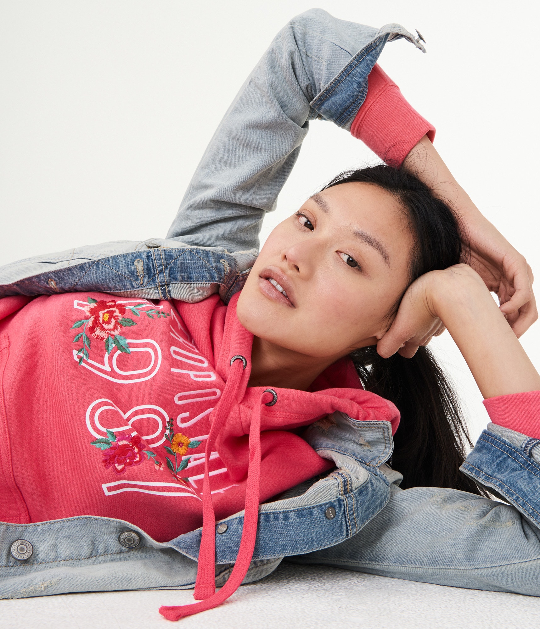 Floral Aeropostale 1987 Pullover Hoodie