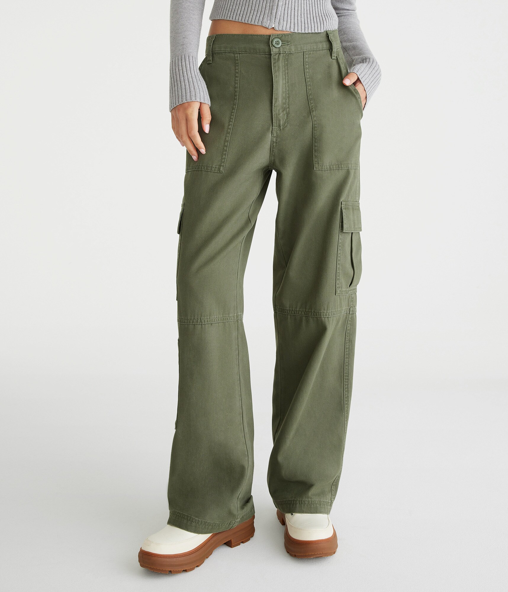 Mid-Rise Utility Cargo Pants