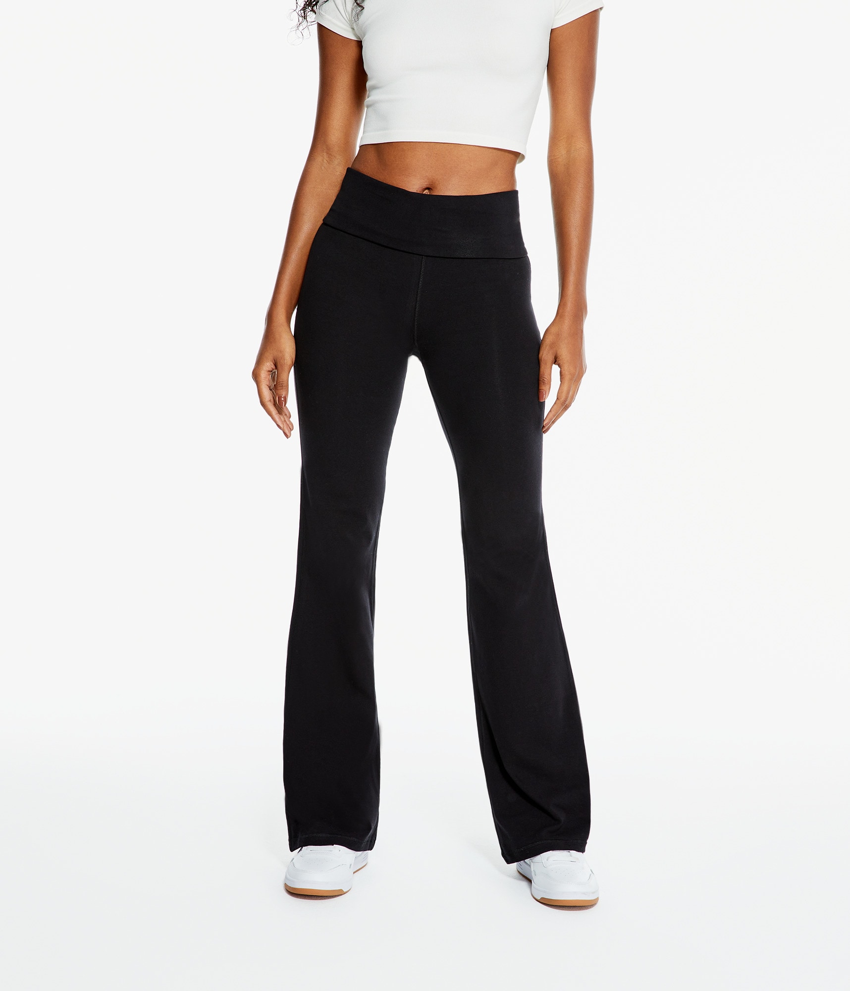 High-Waisted Fold-Over Flare Pants