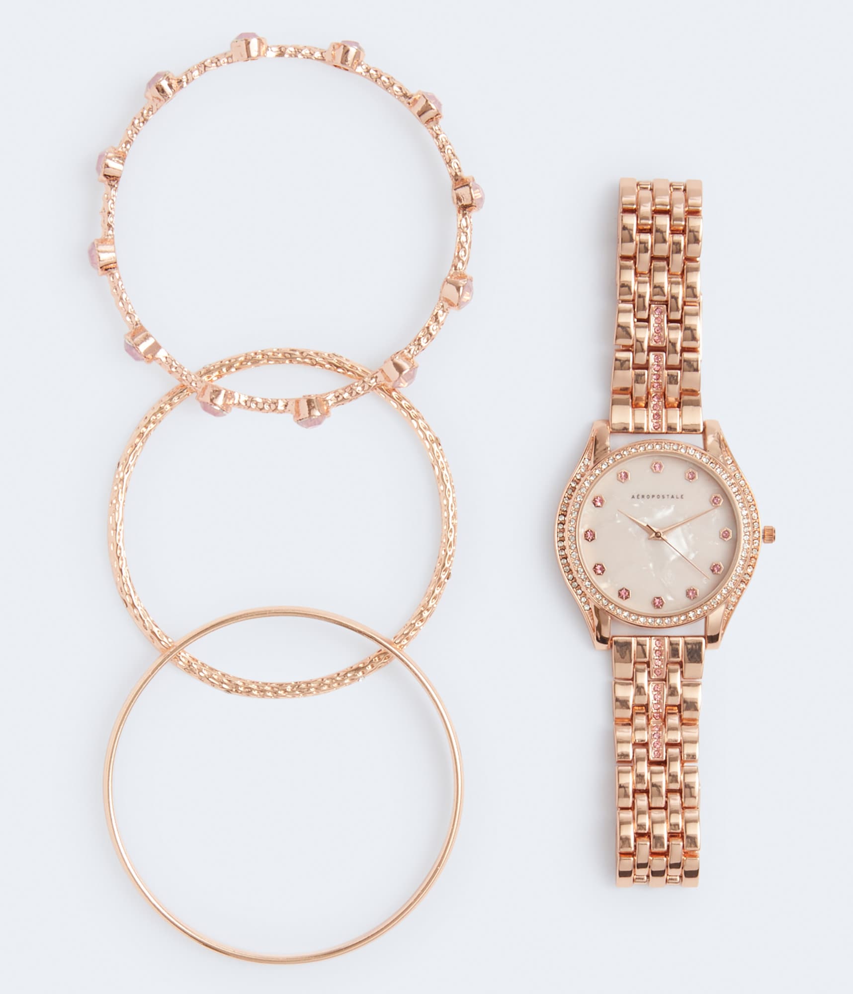 Aeropostale Black and Rose Gold Metallic Watch Aeropostale Rose Gold Tone Quartz Analog Women main image 2