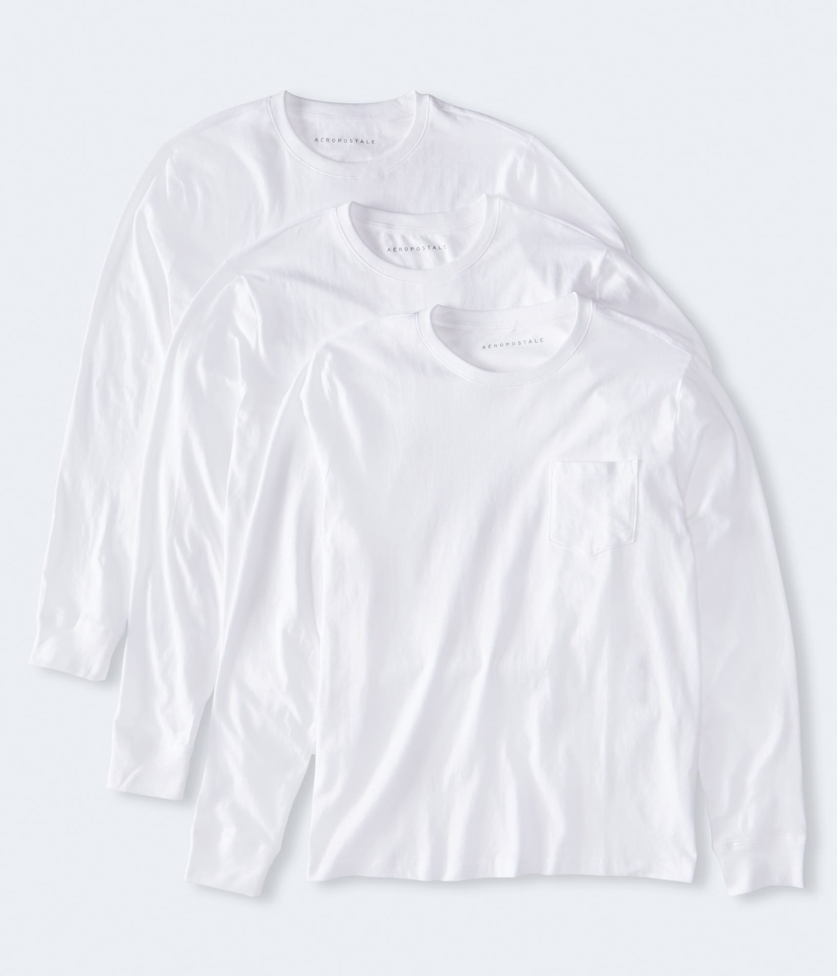 Long Sleeve Pocket Crew Tee 3-Pack