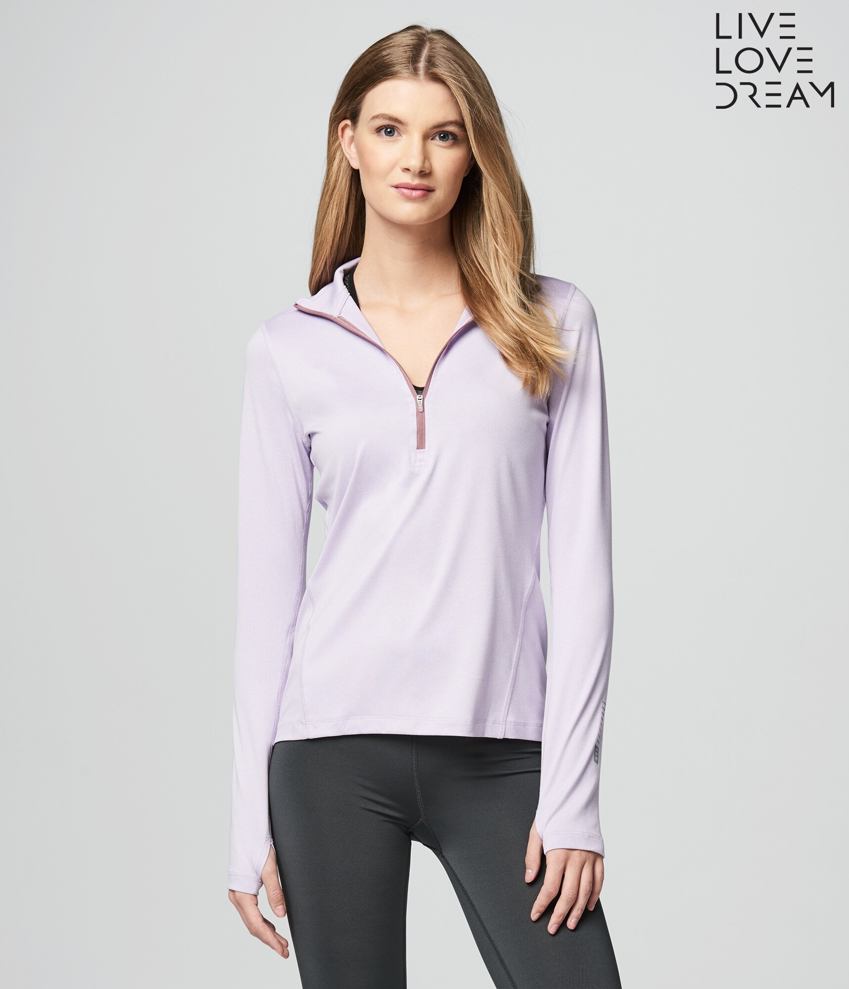 LLD Long Sleeve Live Love Run Half-Zip Top