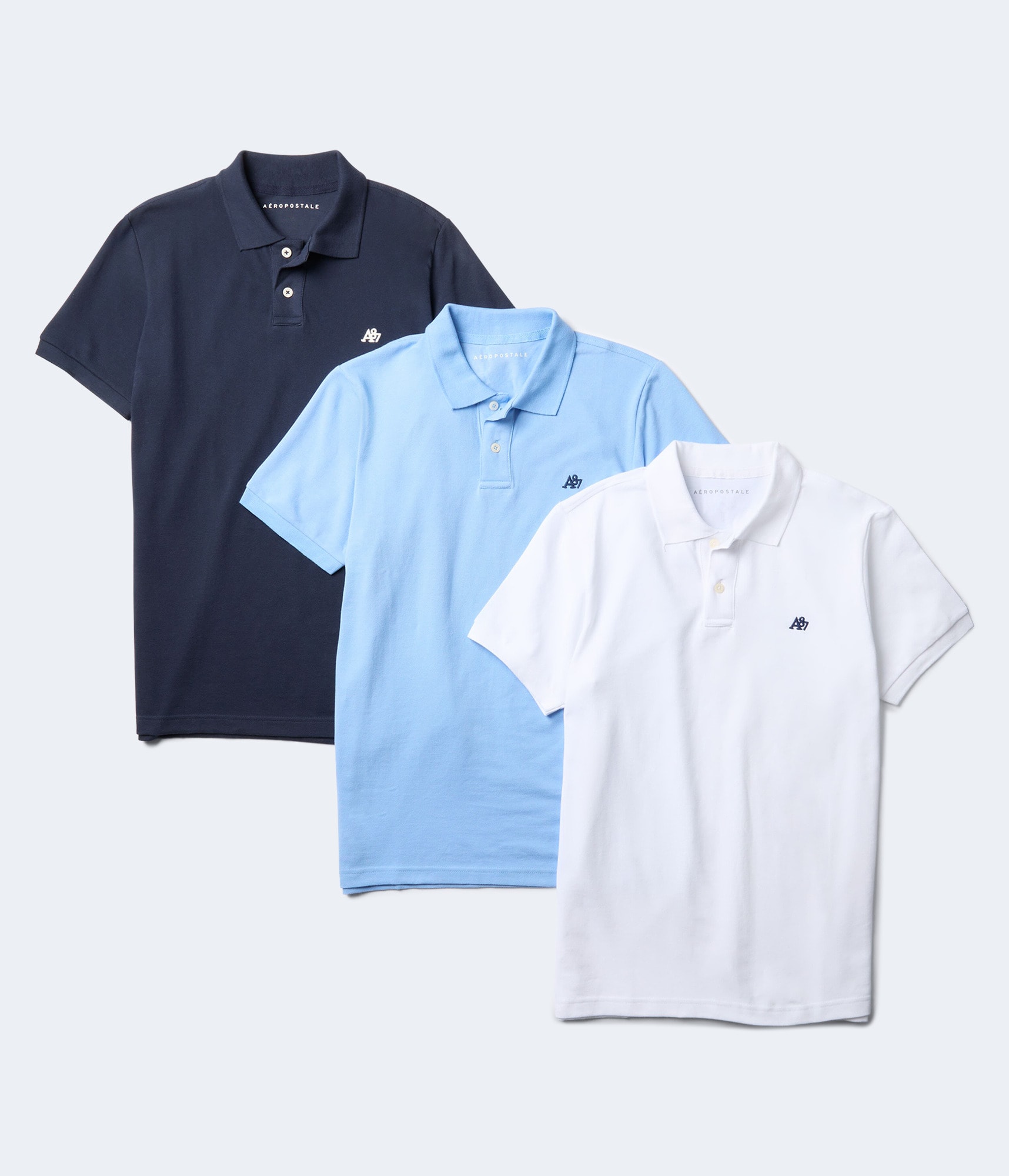 新品　BRIEFING MENS LOGO BACK RIB POLO A87 Logo Piqué Polo | Aeropostale