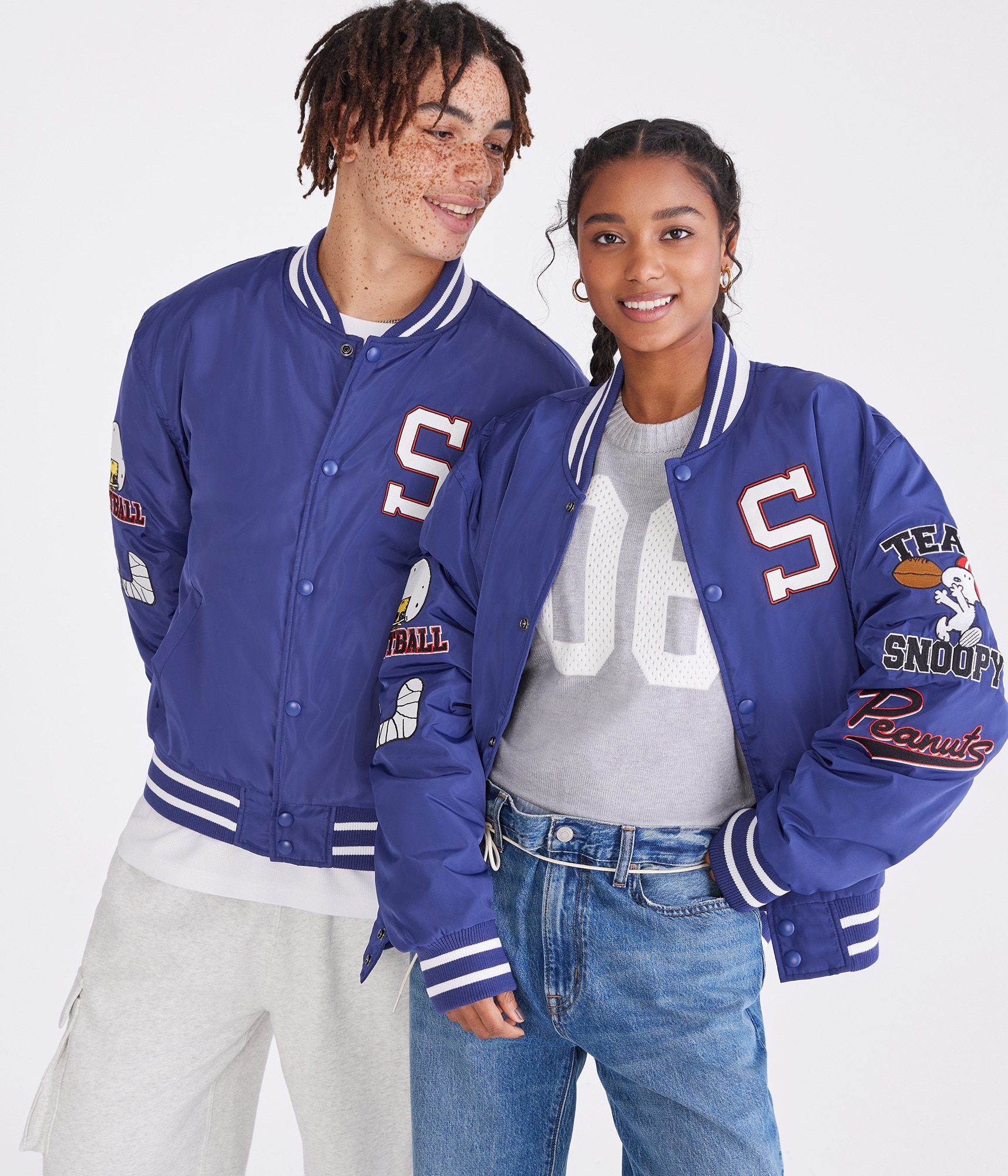 Peanuts® | Aéropostale Team Snoopy Football Bomber Jacket