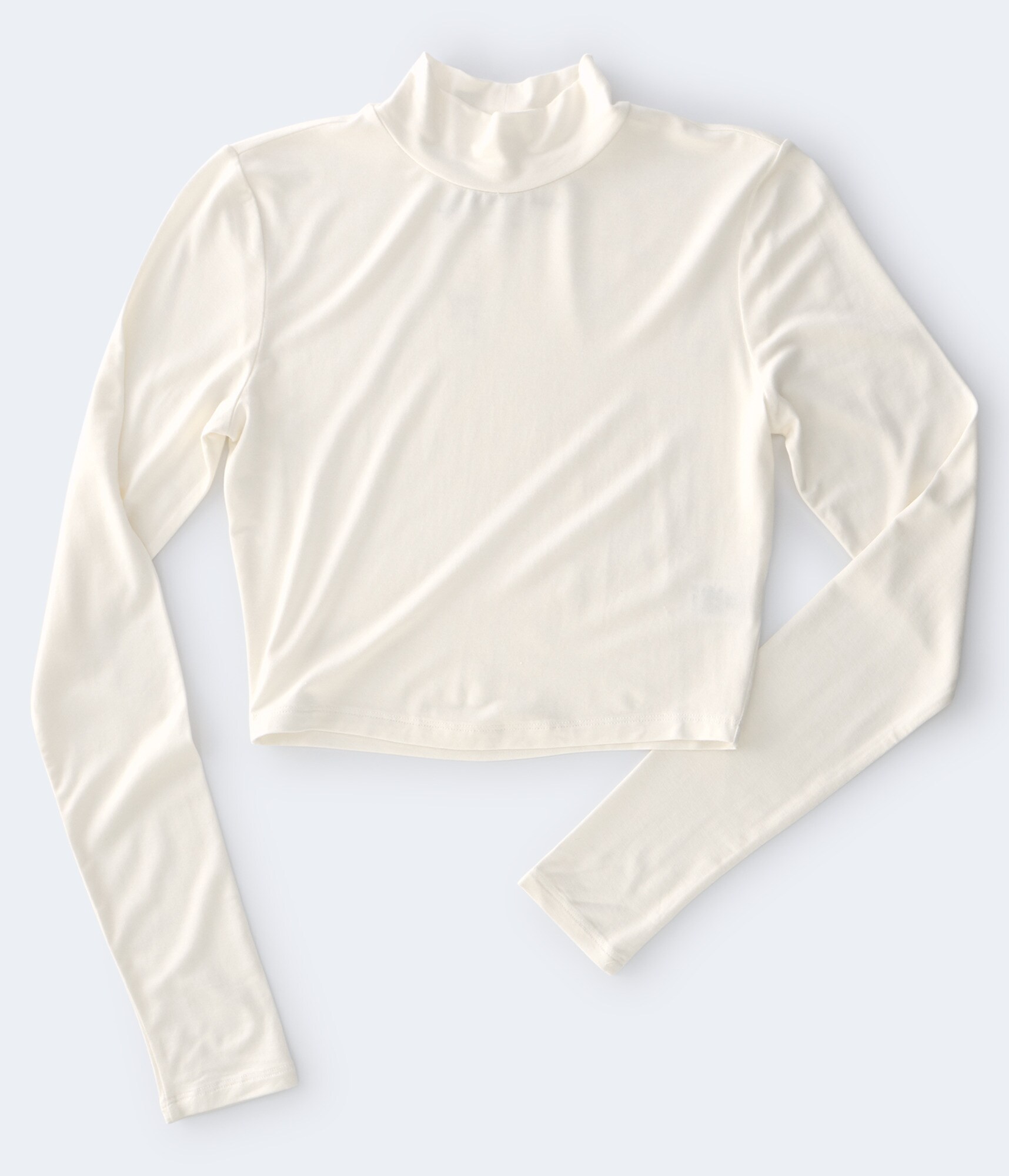 Long Sleeve Mock-Neck Crop Top