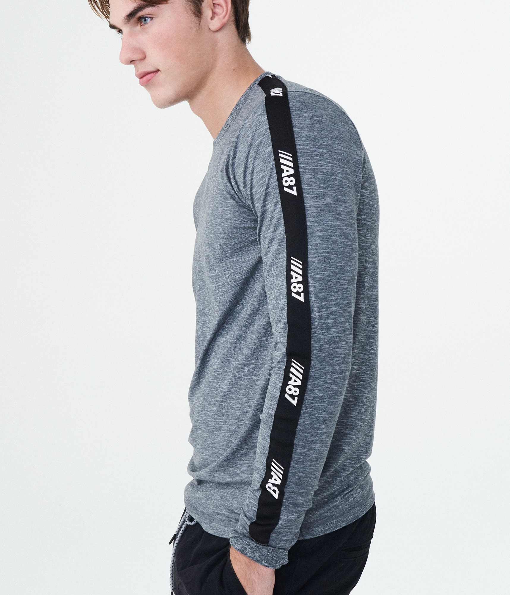 Long Sleeve A87 Stripe Stretch Tee