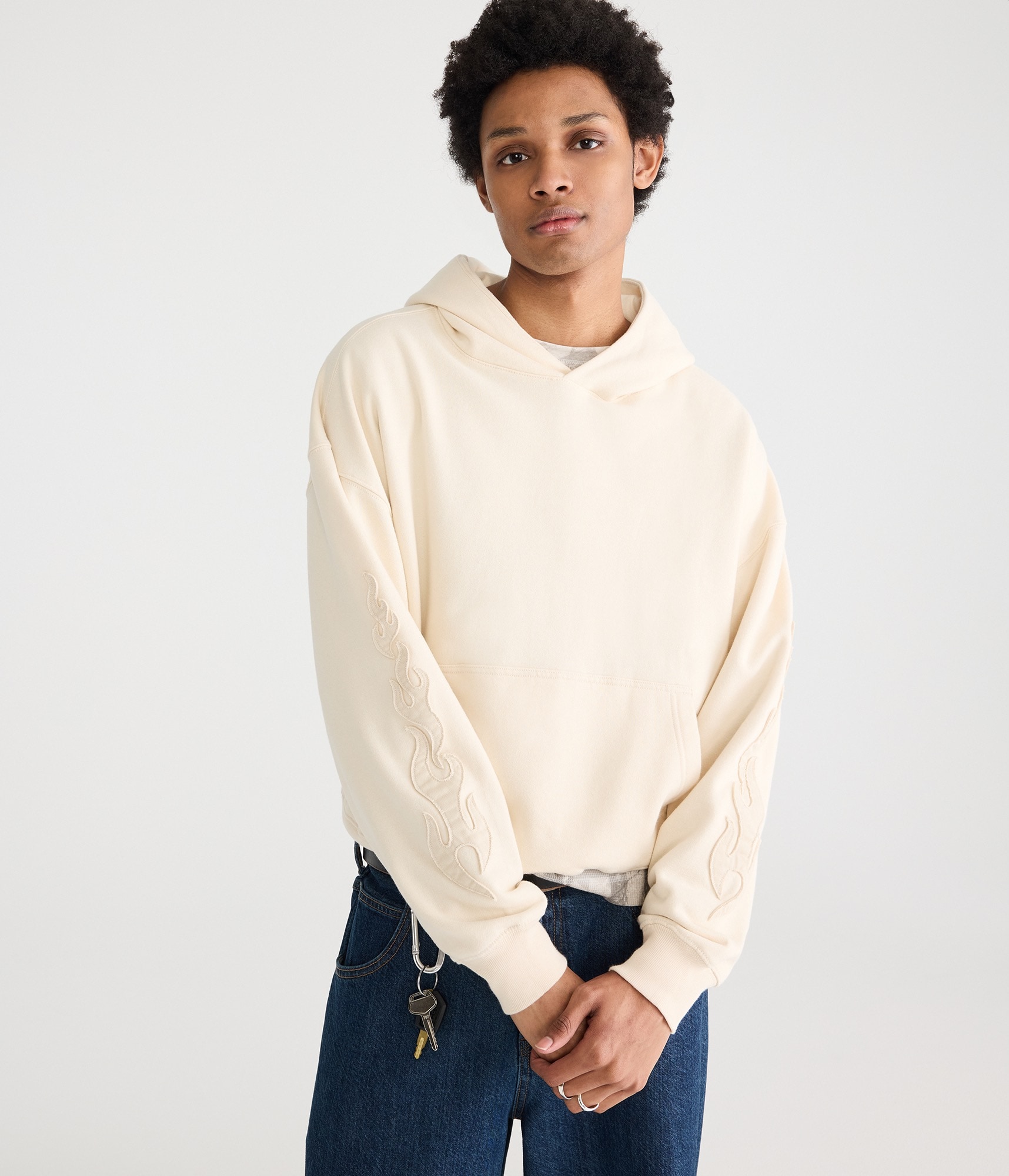 Cloud Soft Flames Boxy Pullover Hoodie