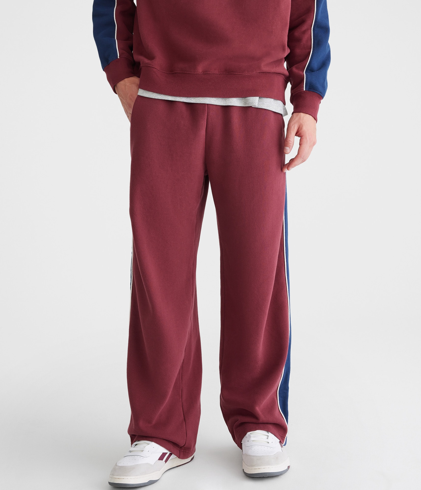 Cloud Soft Colorblocked Stripe Straight Leg Sweatpants