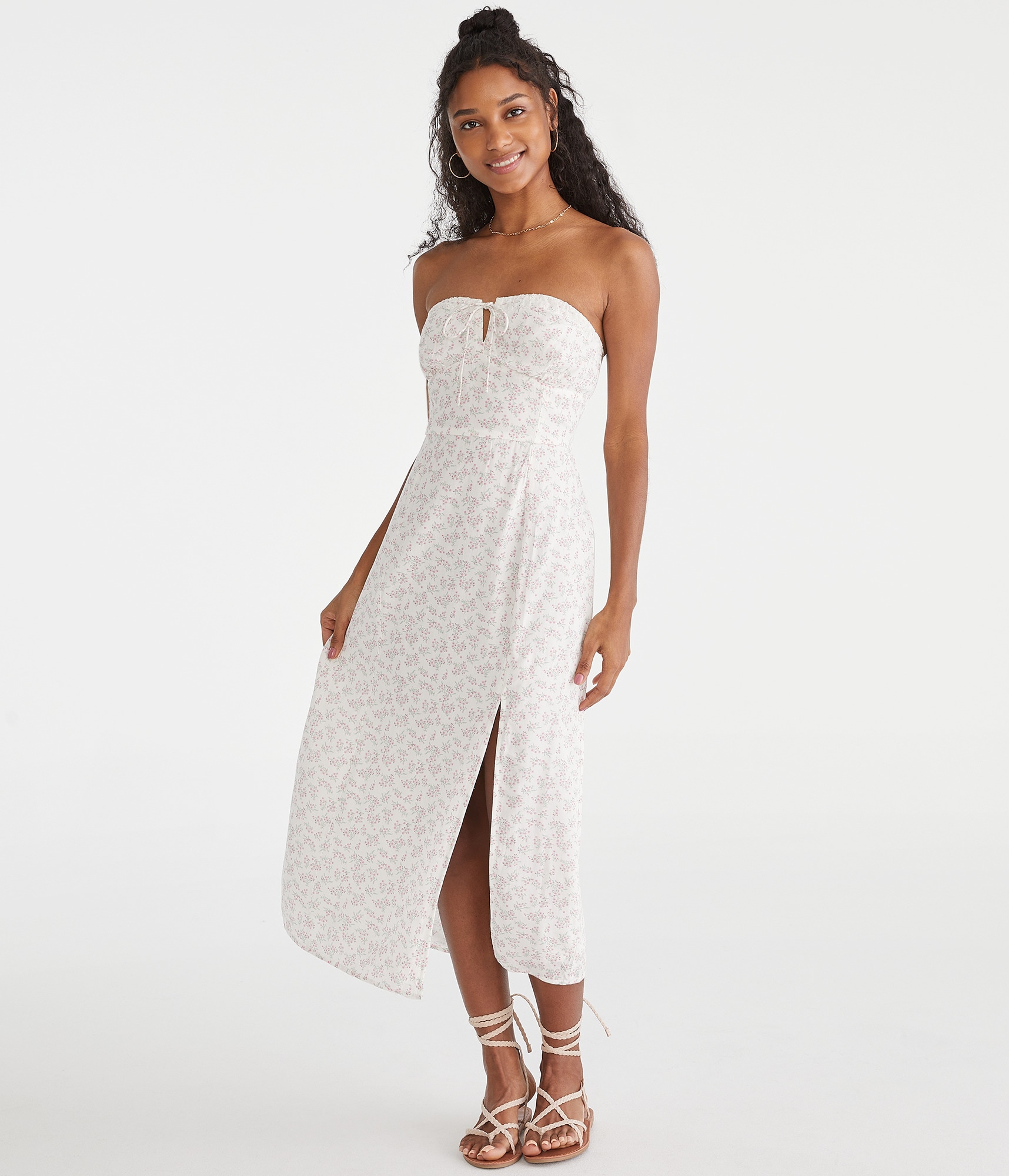 Floral Sweetheart Slip Midi Dress
