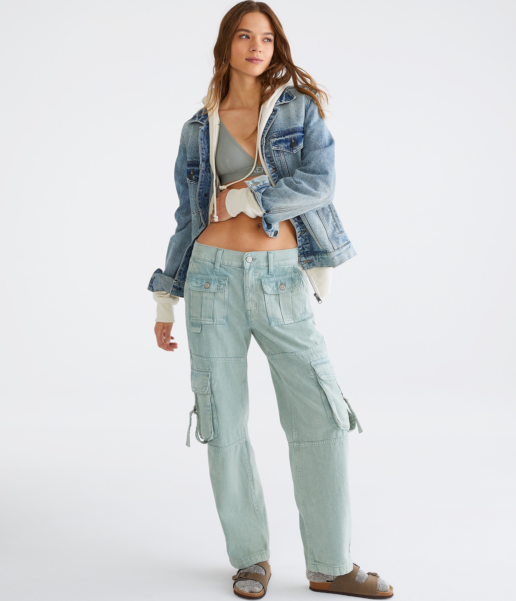 MLB korea■新作*W's Low-Rise Cargo Flared Pants Low-Rise Wide Leg Cargo Pants