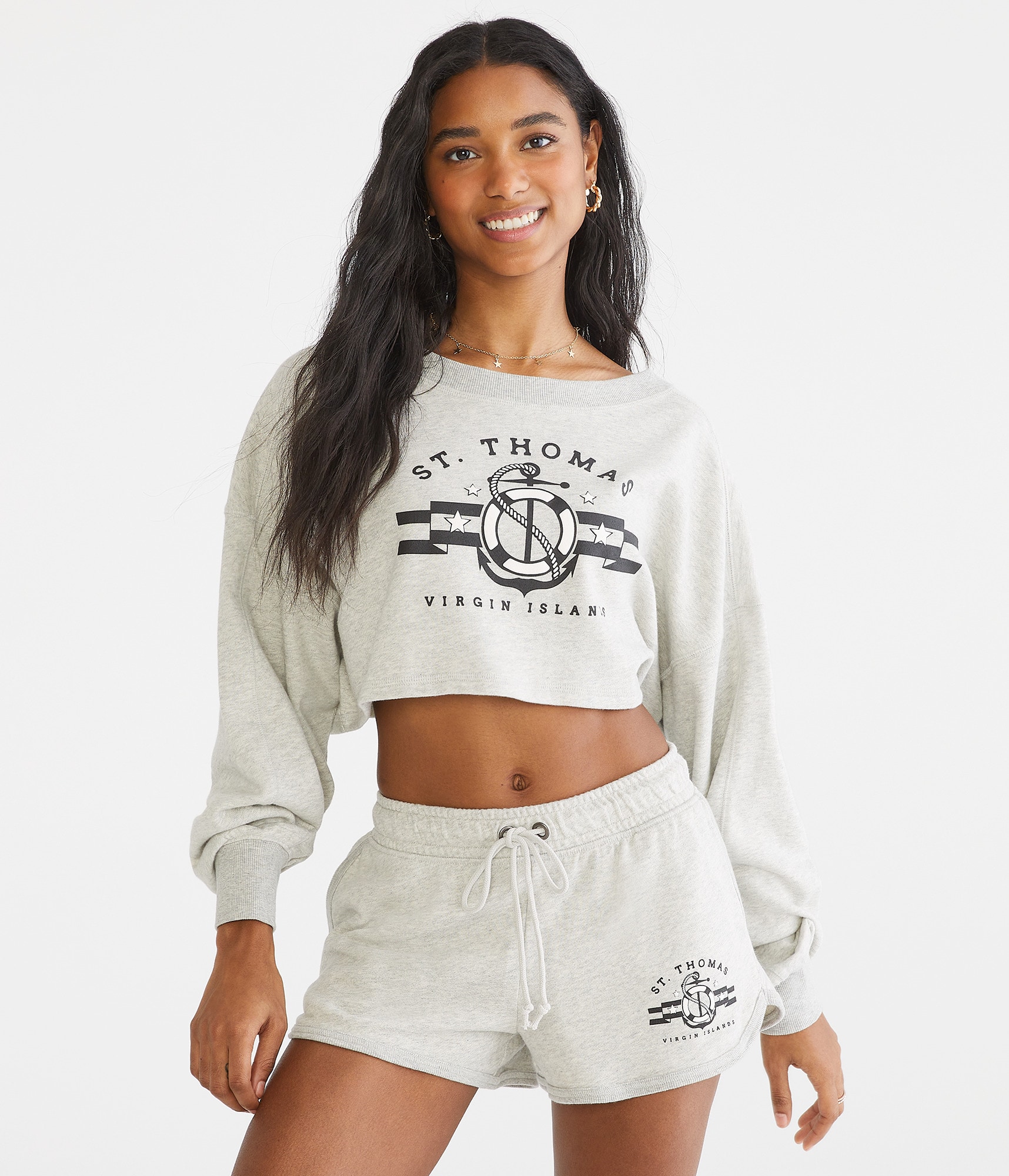 St. Thomas Cropped Crew Sweatshirt