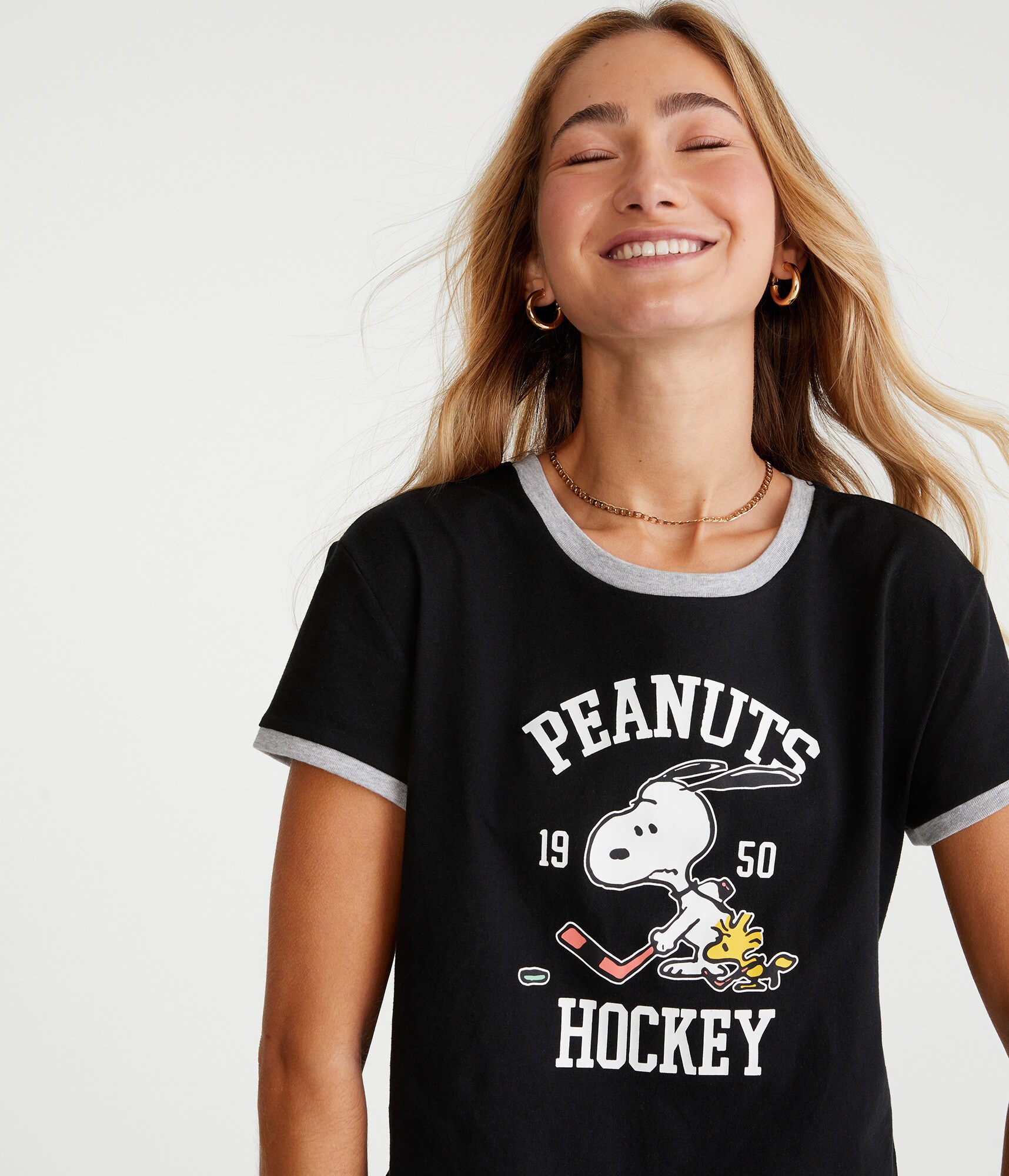 SNOOPY - USA Snoopy アイスホッケーシャツ Peanuts_USAHockeyLockerRoomTee