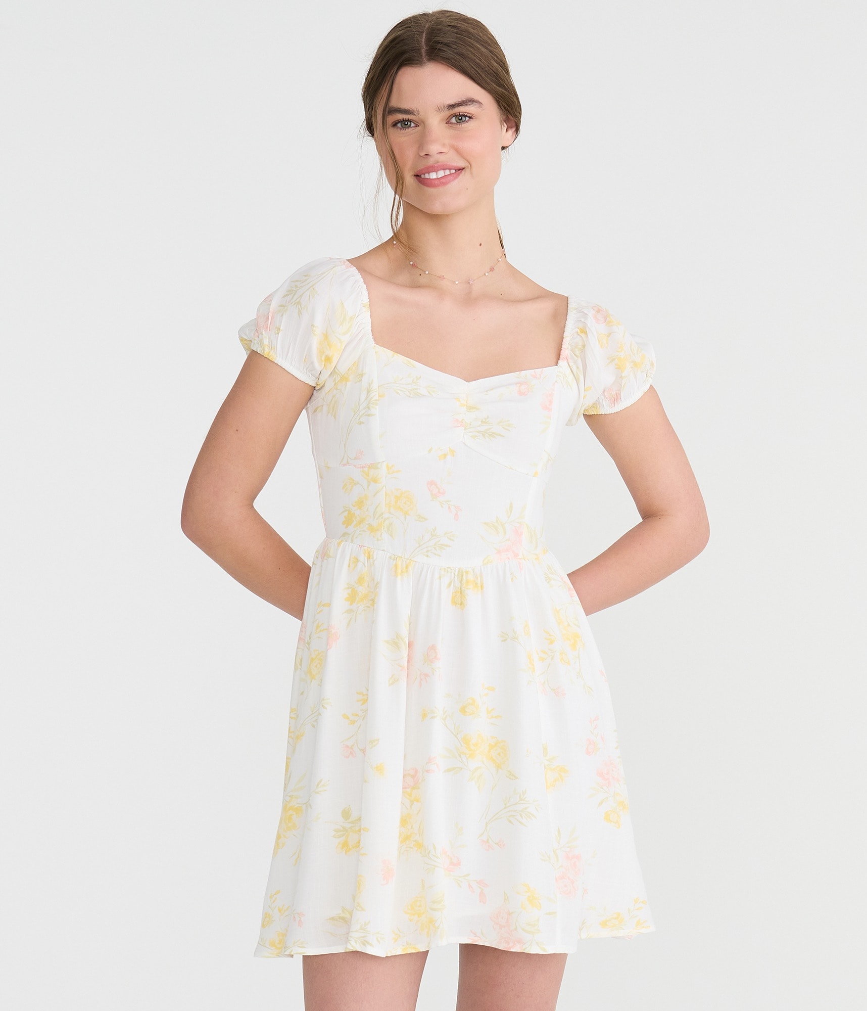 Floral Sweetheart Fit & Flare Mini Dress