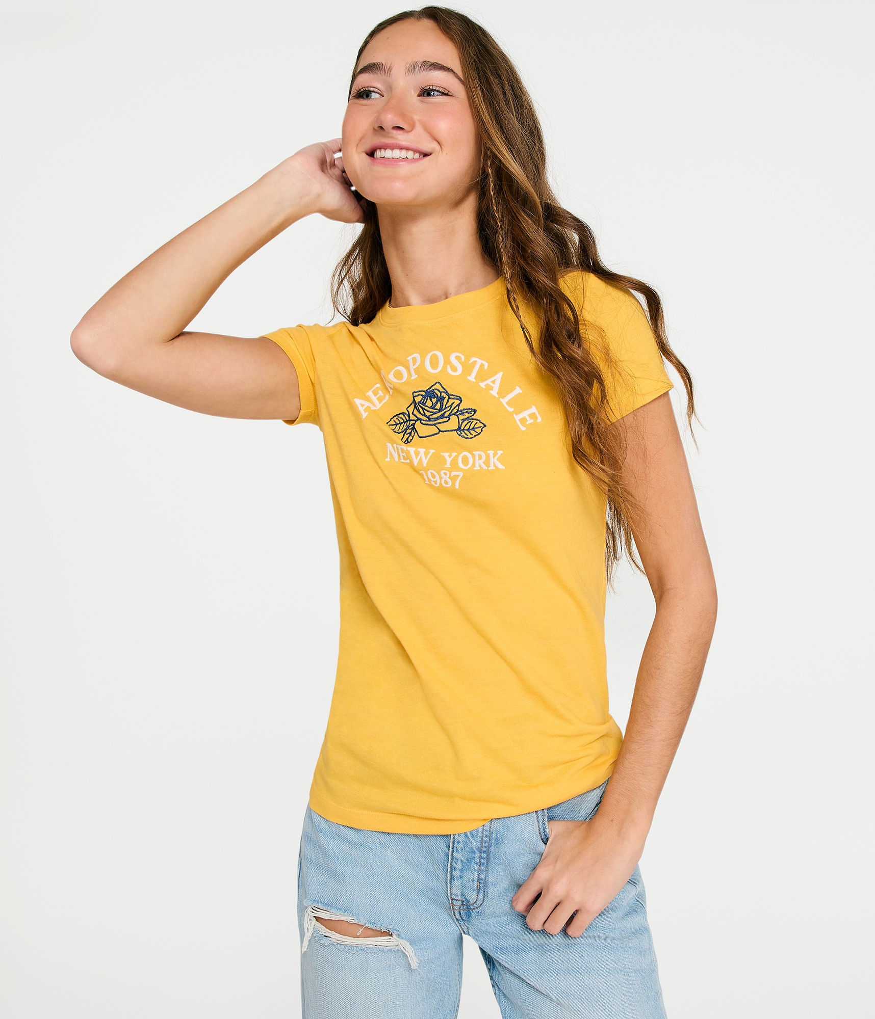 トップス Rose Aeropostale Arch Rose Graphic Tee