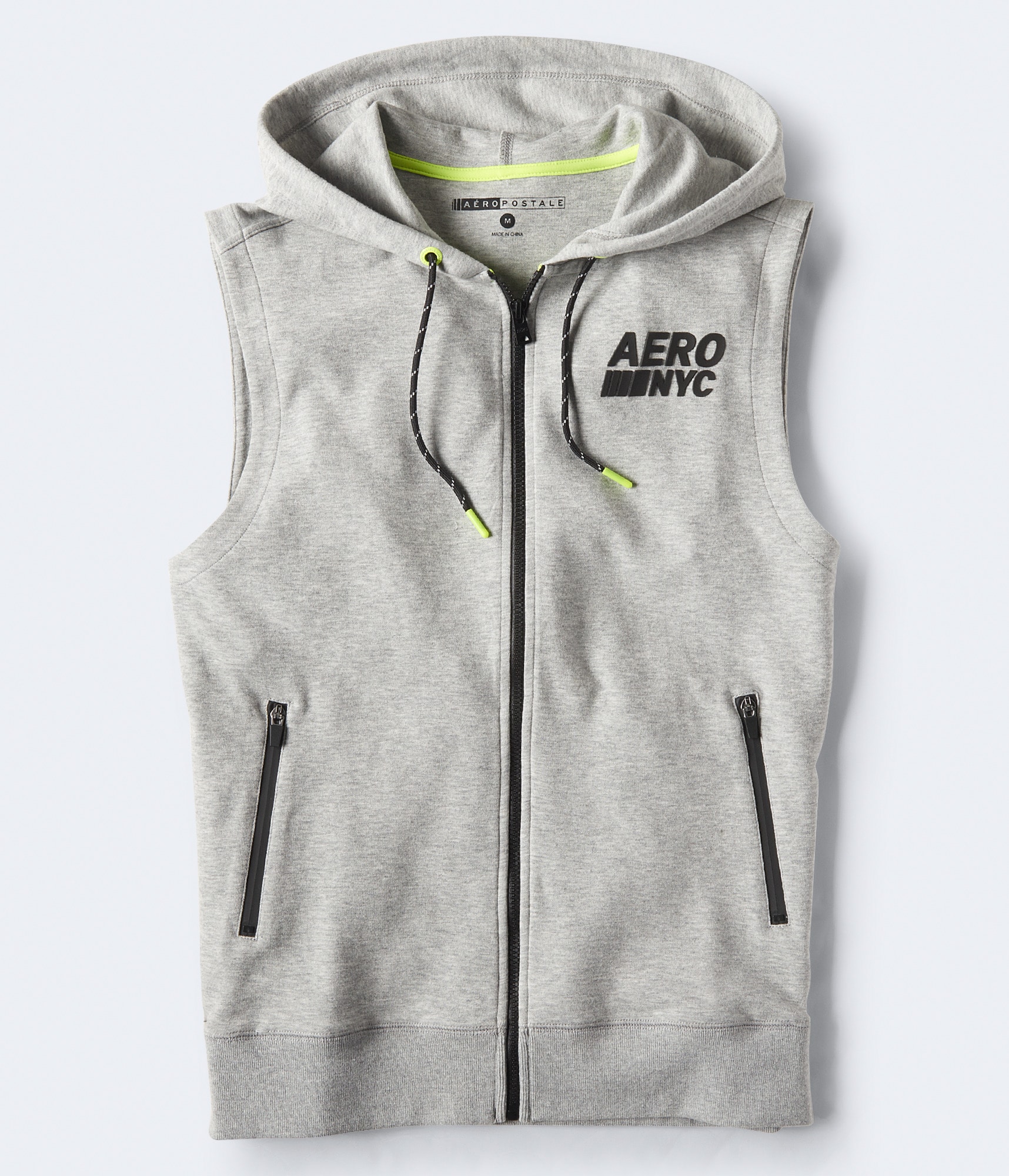 full zip sleeveless hoodie