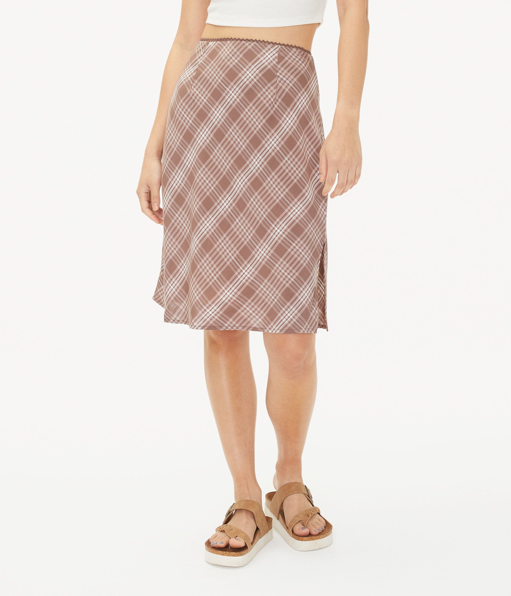 Amazon.com: Womens Plaid Long Skirt Elastic High Waist