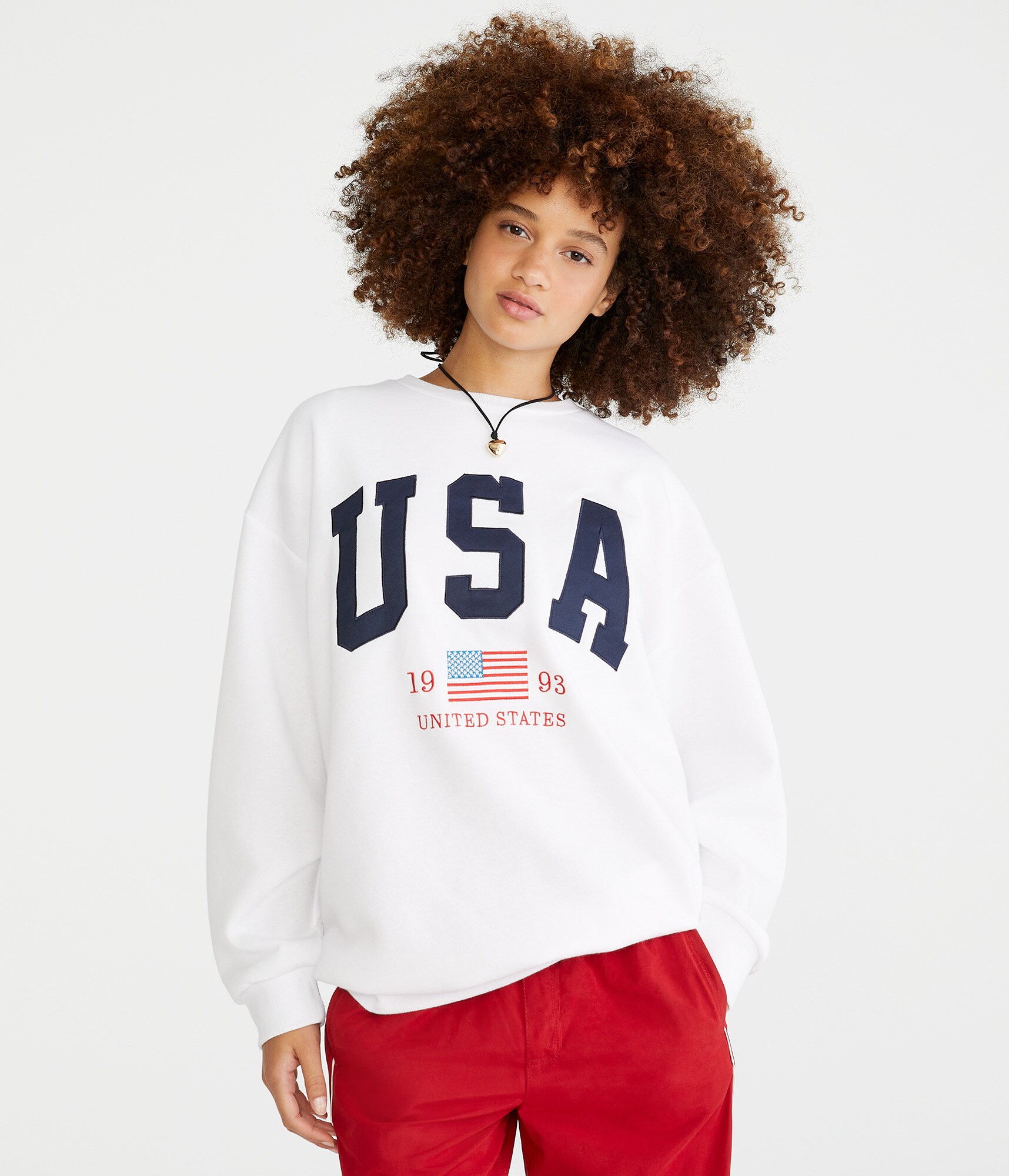 USA Oversized Crew Sweatshirt