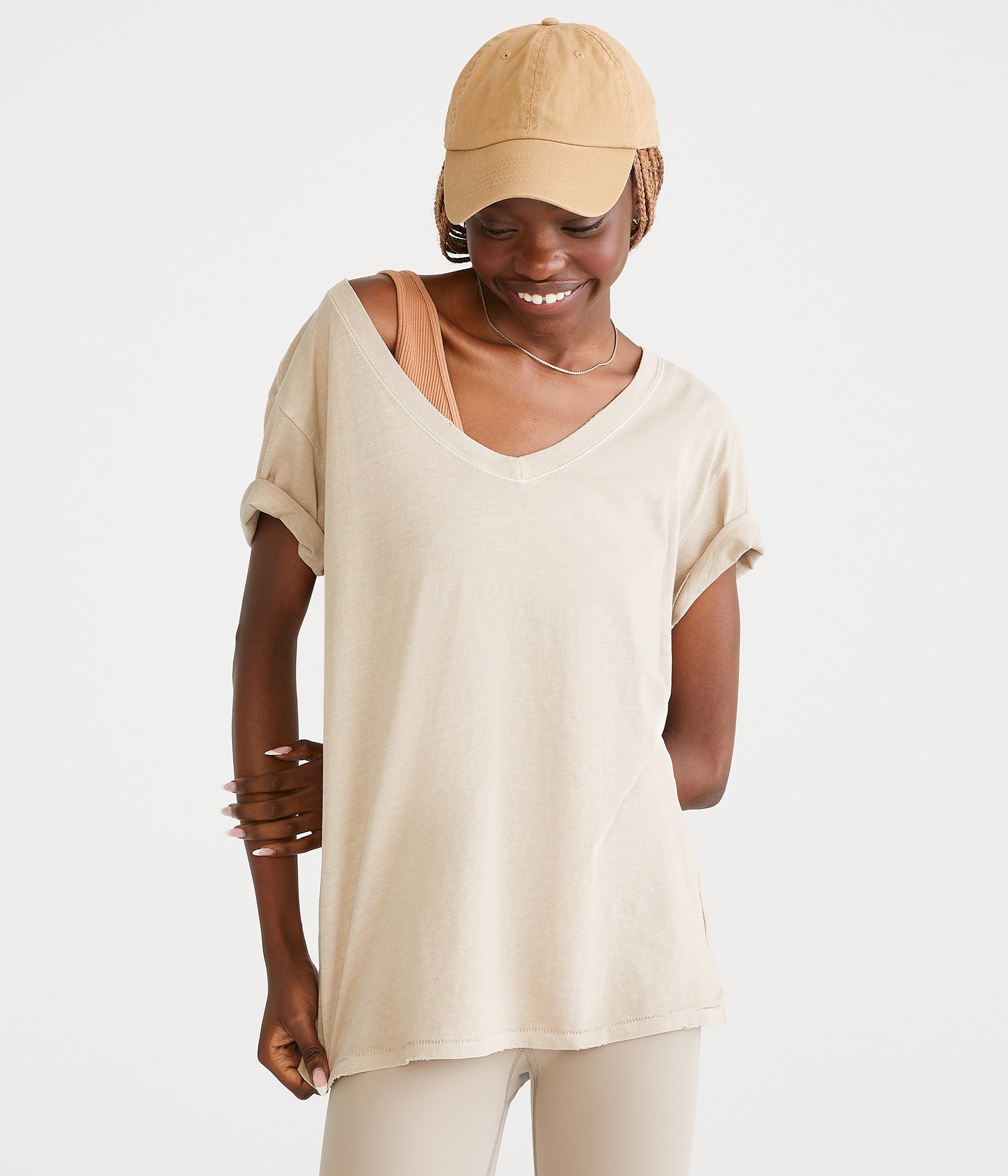 Loose Fit V-Neck Tee