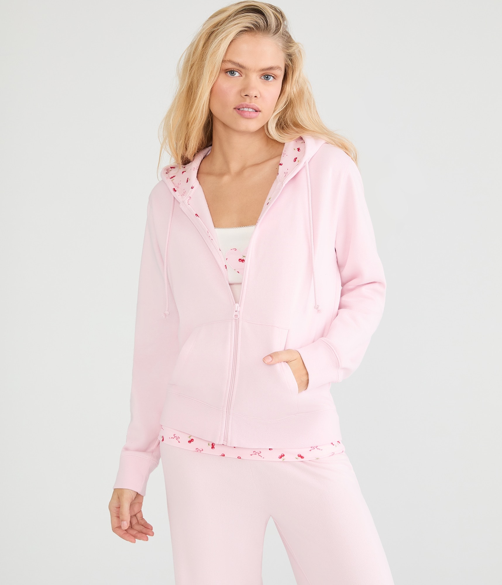 Cherry & Bow Lined Full-Zip Hoodie
