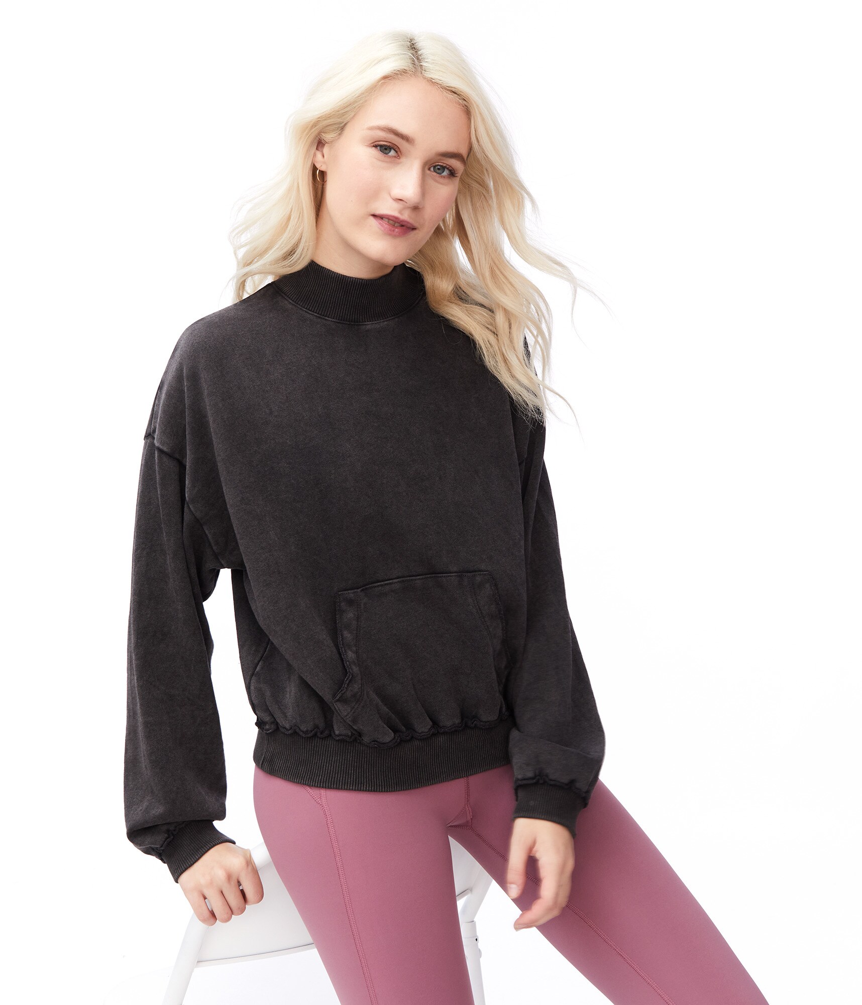 Oversized Mock-Neck Sweatshirt