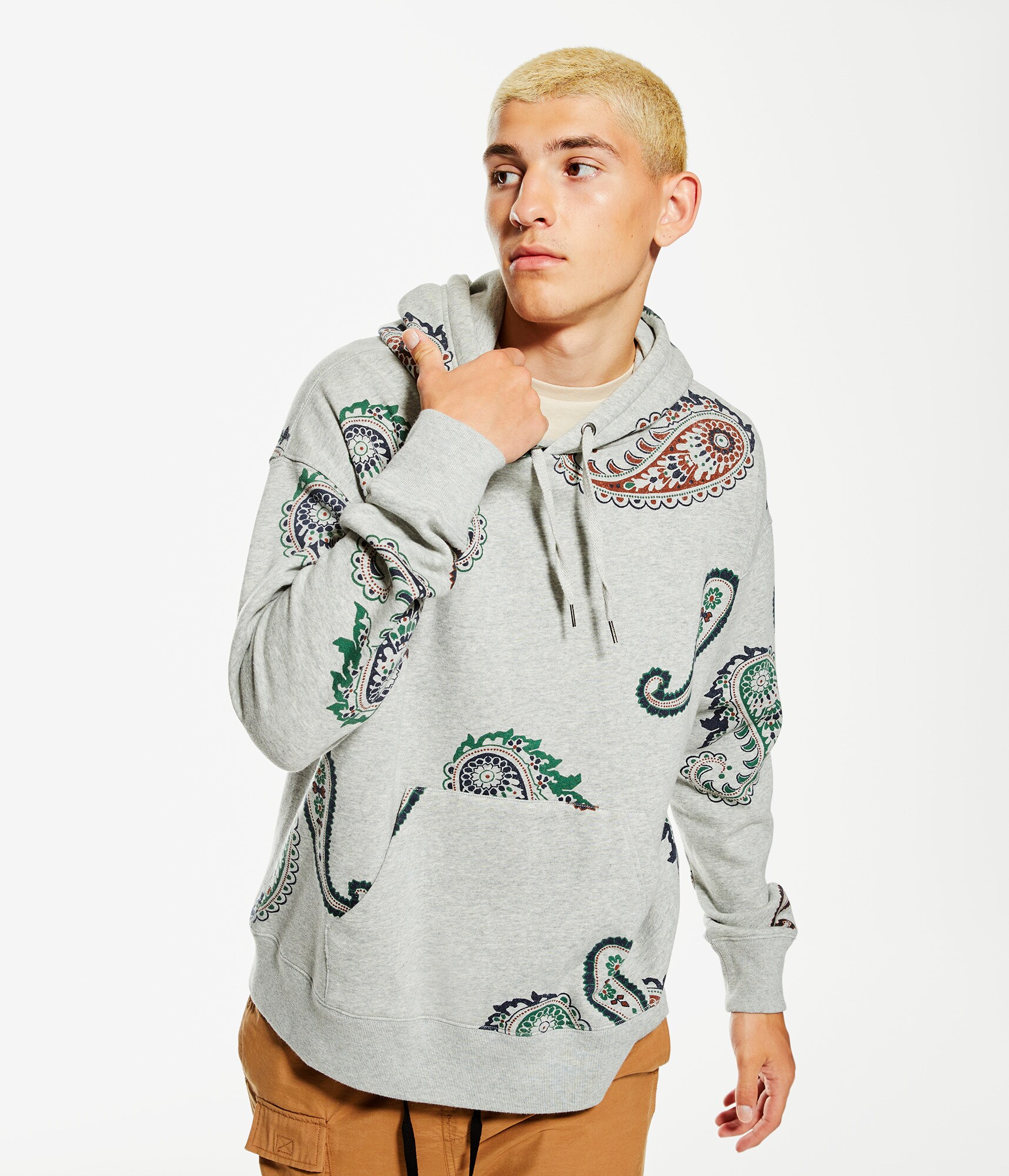 Paisley Print Pullover Hoodie