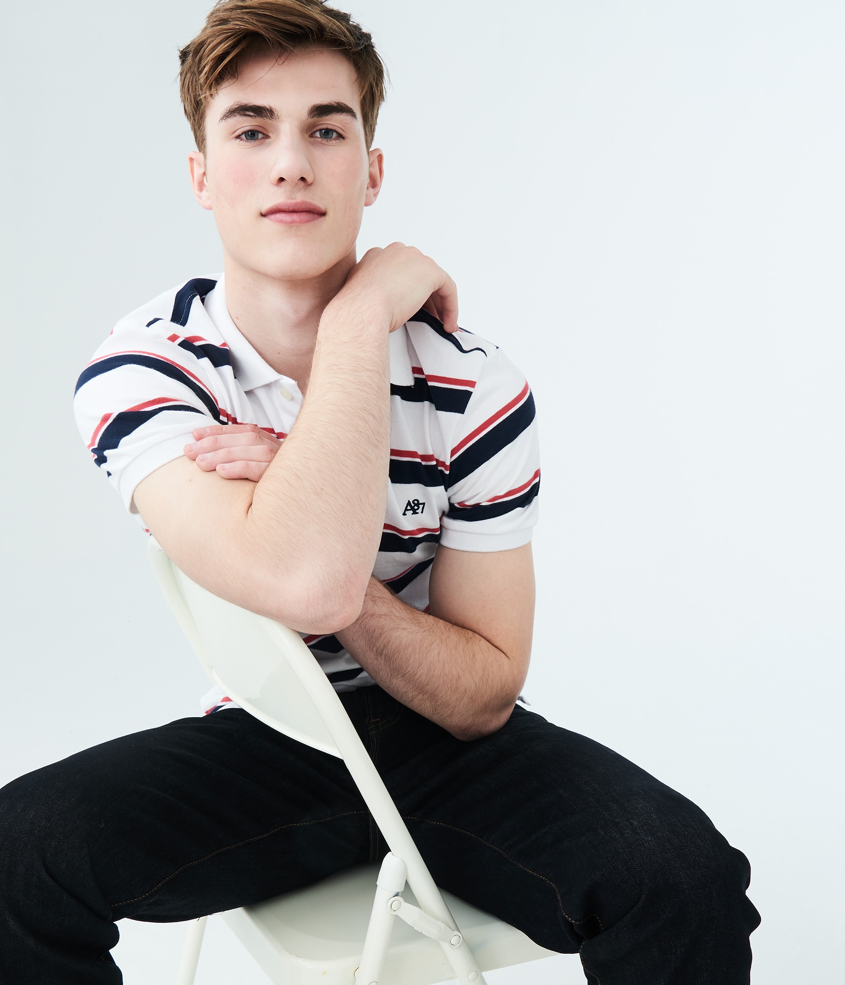 A87 Striped Jersey Polo