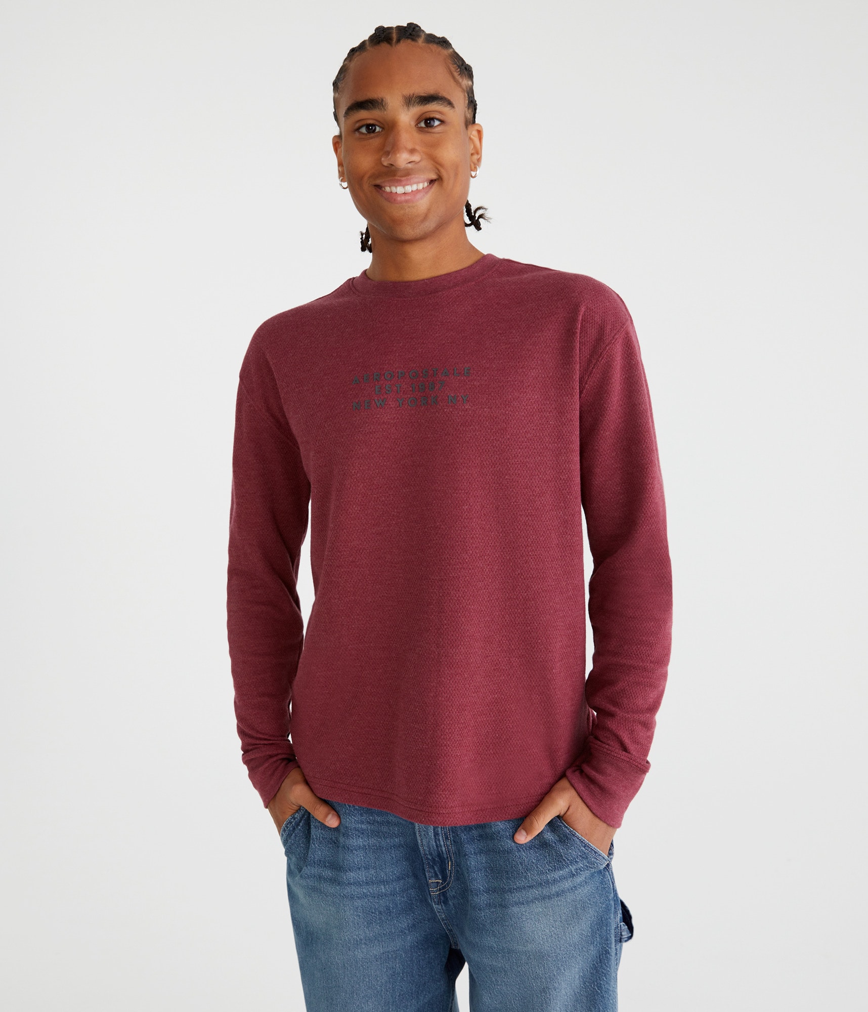 Long Sleeve Aeropostale 1987 Thermal Crew Tee