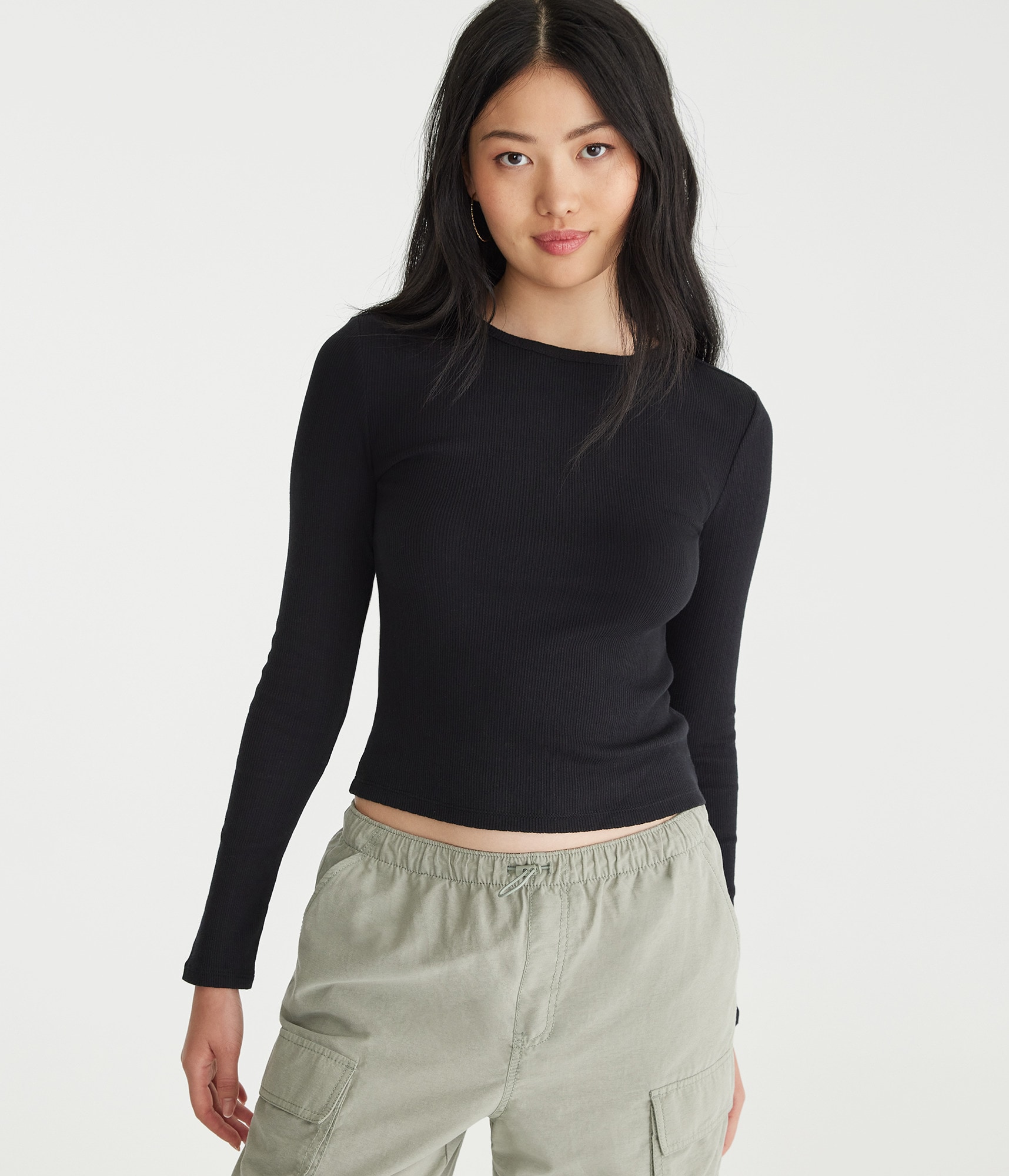 Long Sleeve Seriously Soft Ribbed Shrunken Tee