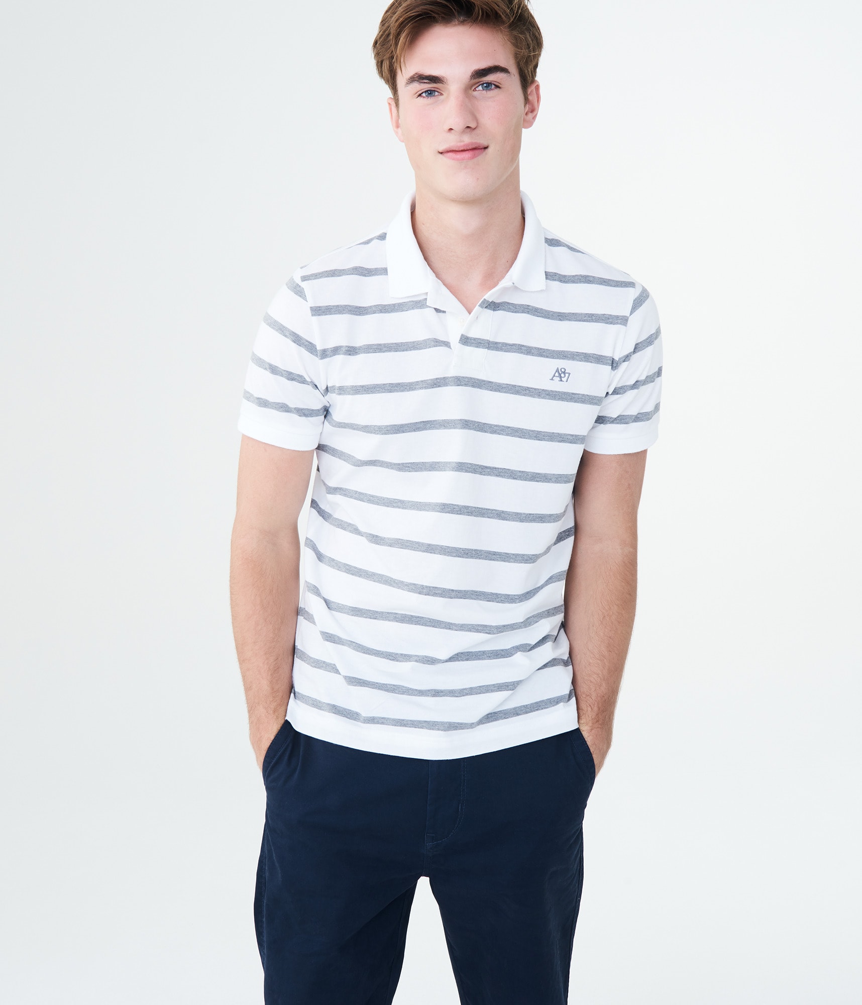 A87 Striped Jersey Polo