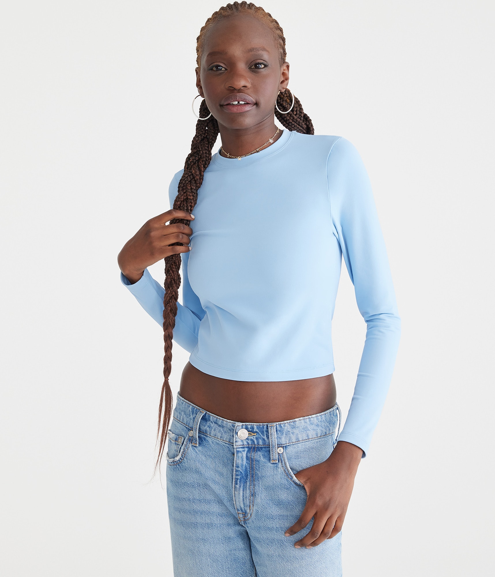 Long Sleeve Air Softspun Cropped Active Top