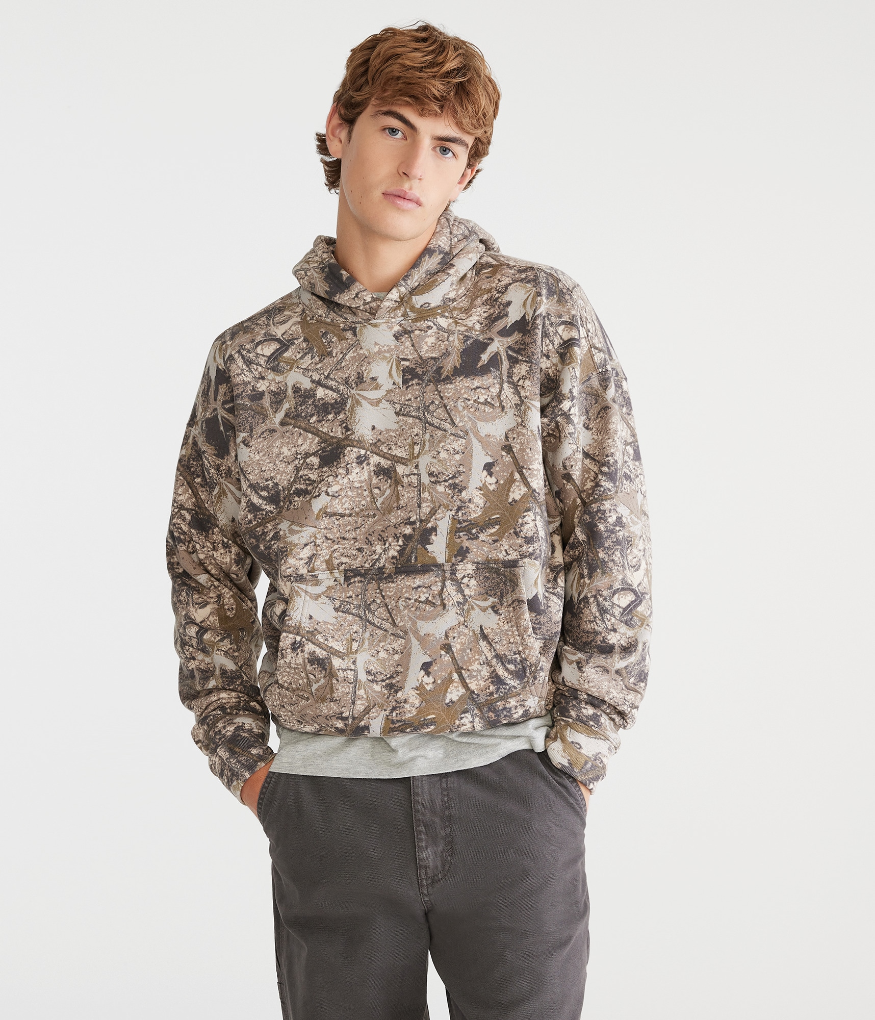Forest Camo Boxy Pullover Hoodie