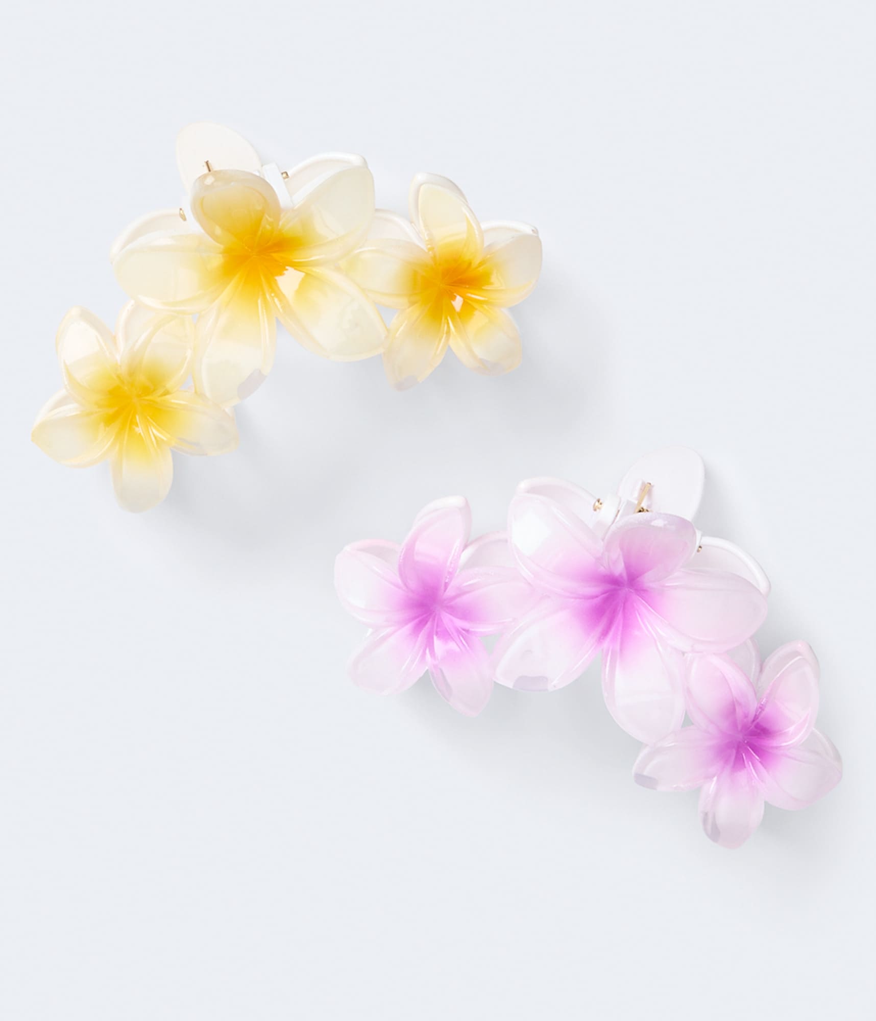 Hibiscus Flower Trio Claw Hair Clip 2-Pack