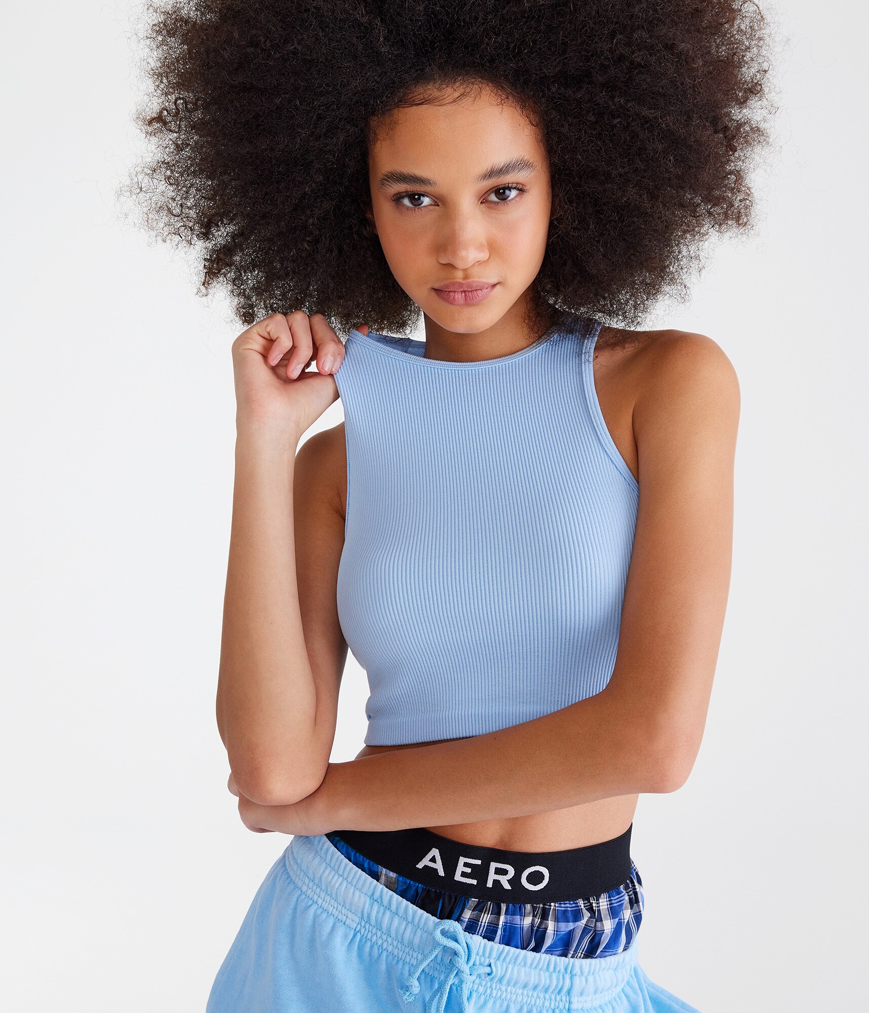 Seriously Soft Seamless Cropped High-Neck Tank