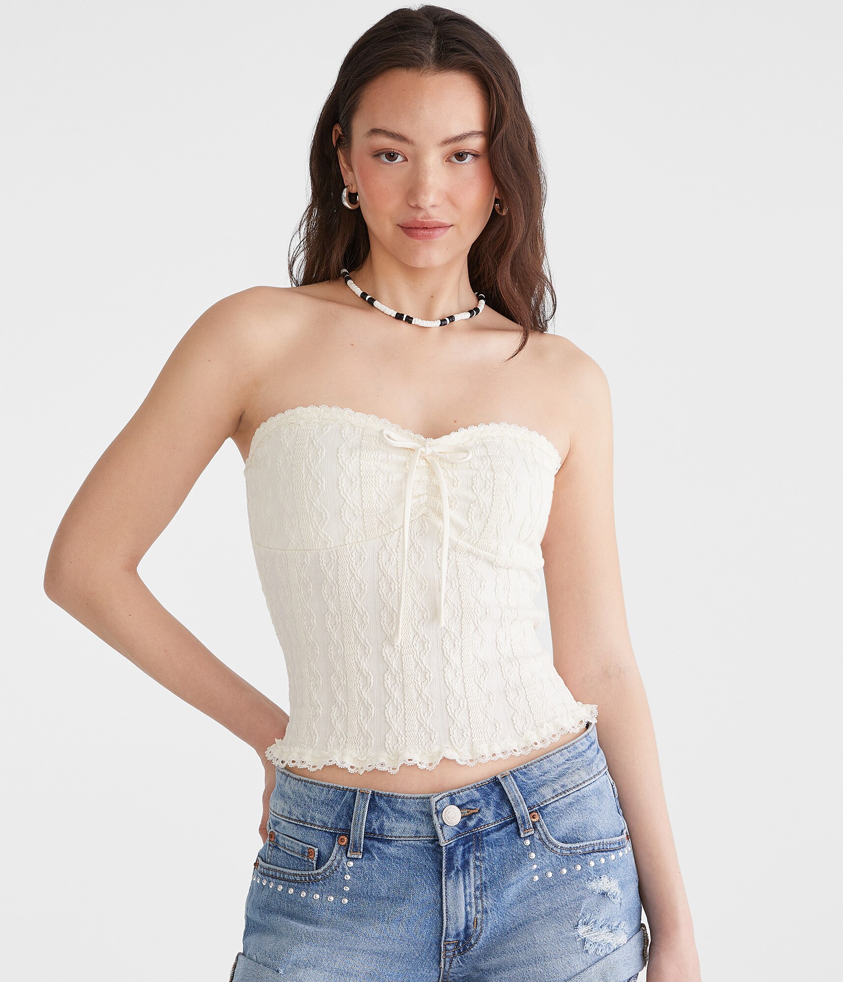 Textured Cable Tube Top